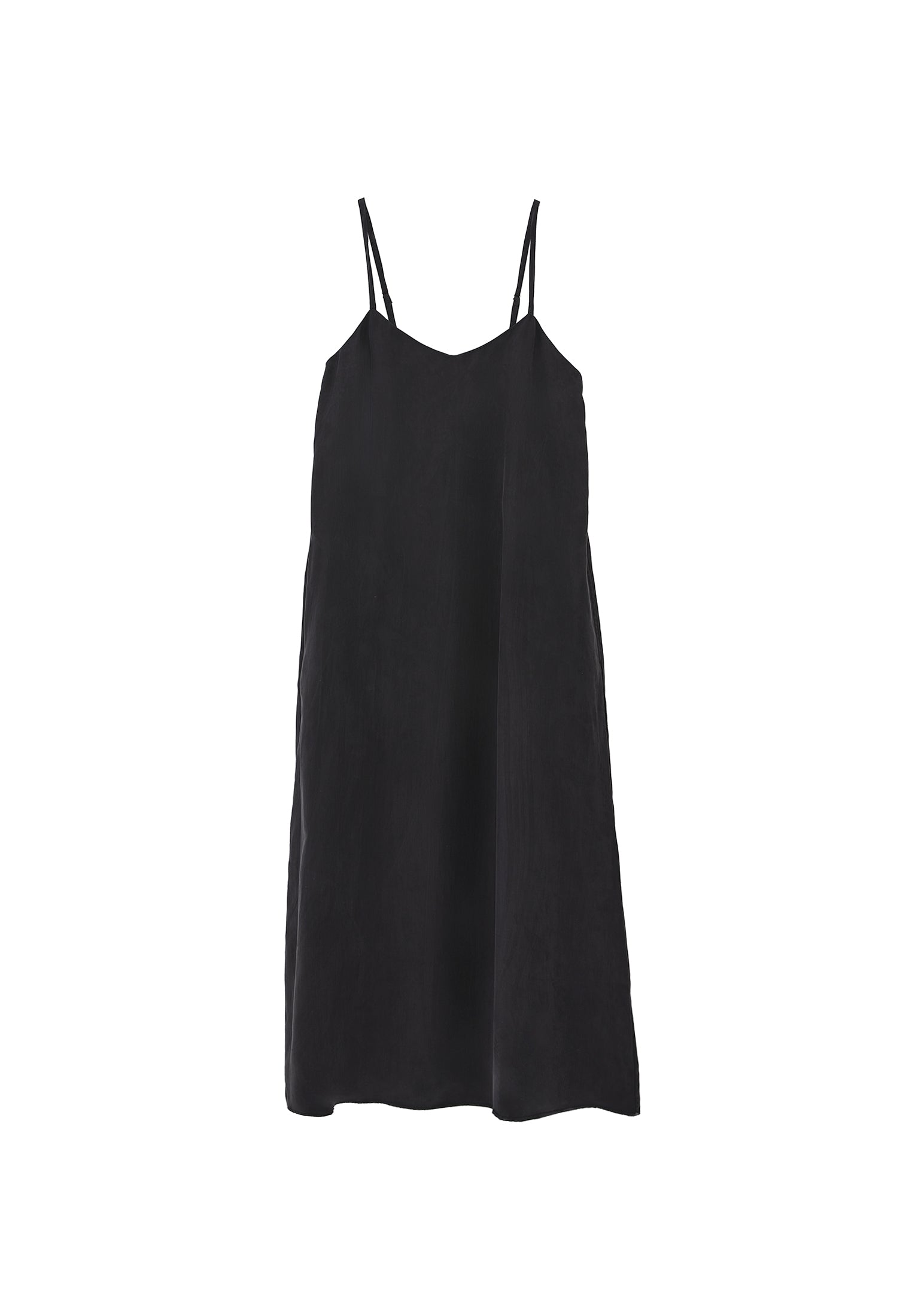 V Neck Strappy Dress - BLACK