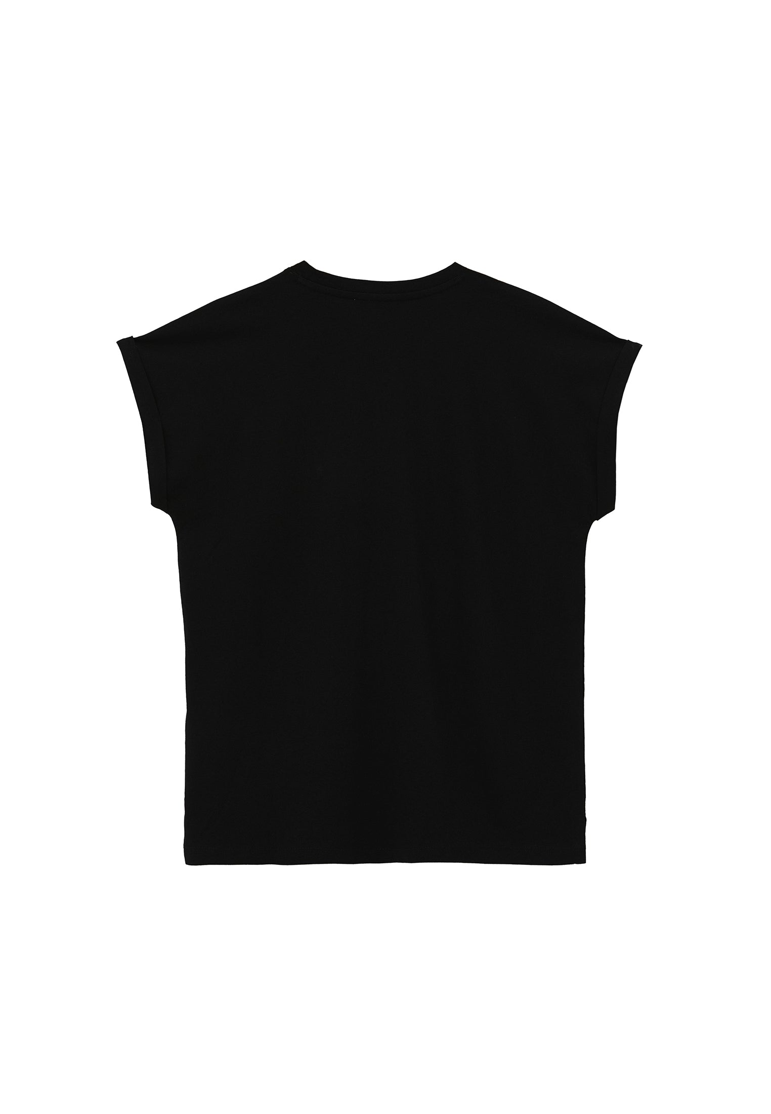 Boat Neck Loose Fit Short Sleeve T-Shirt - BLACK