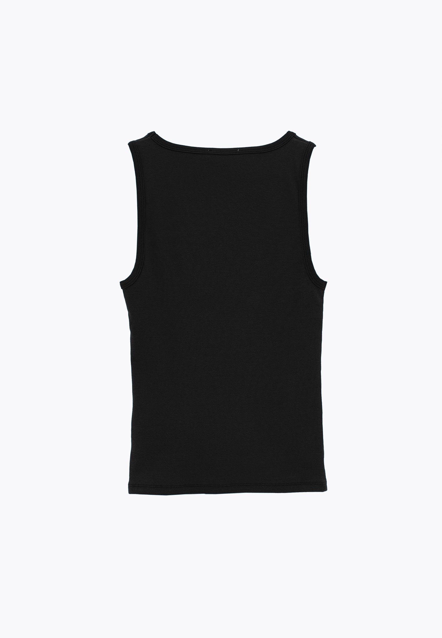 Square Neck Bodycon Tank Top - BLACK