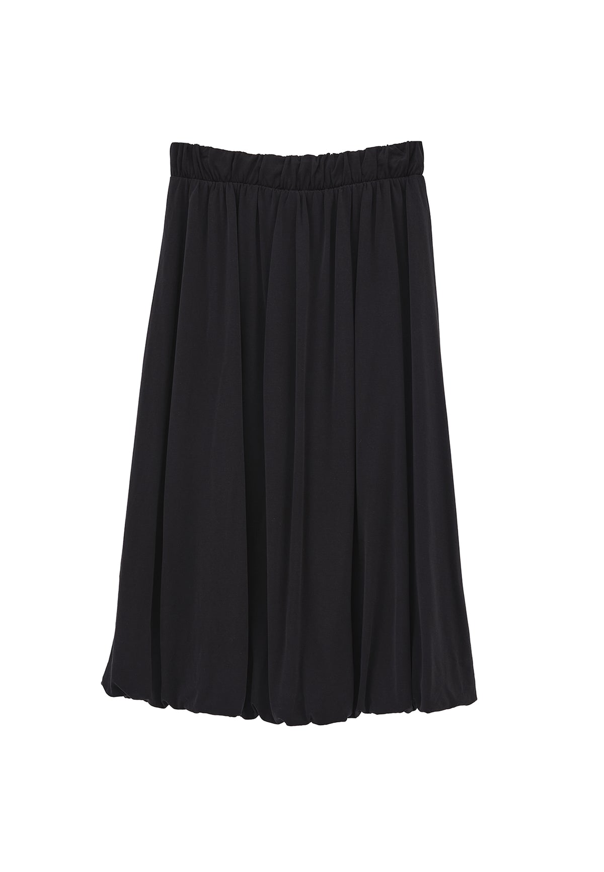 Balloon Form Midi Skirt - BLACK