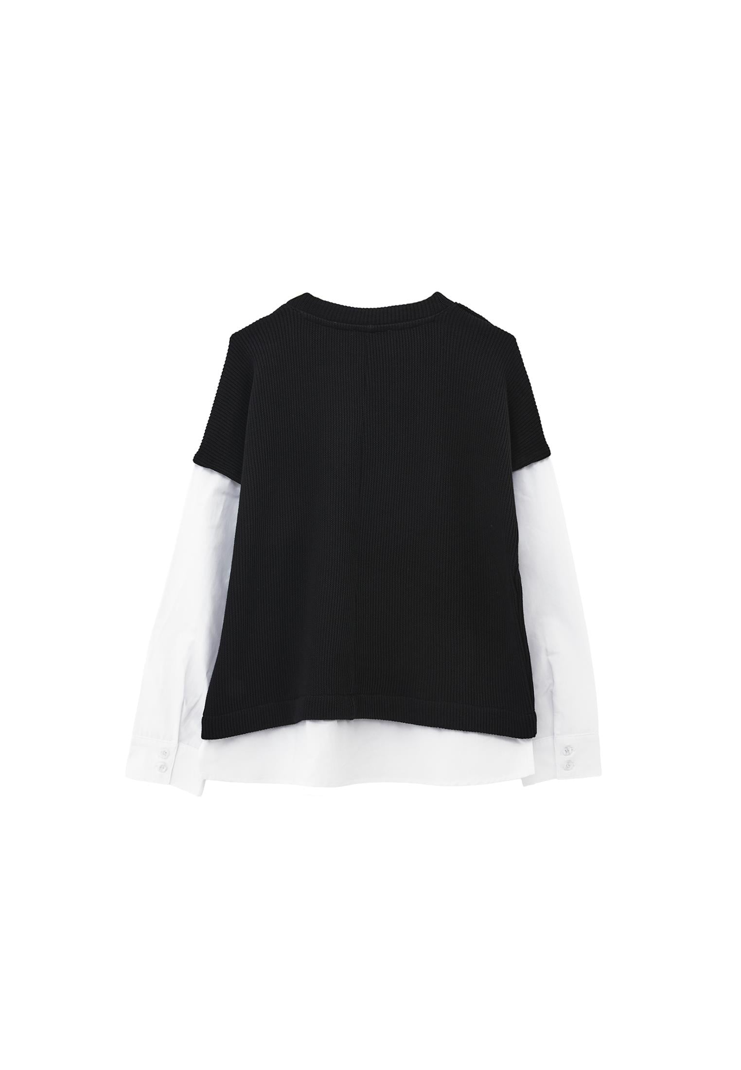 Button Detailed Long Sleeve Blouse - BLACK