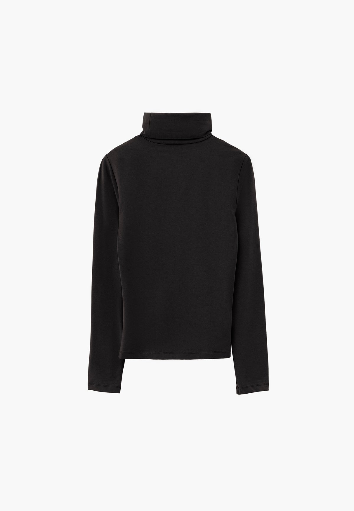 Turtleneck Long Sleeve Bodycon Top - BLACK