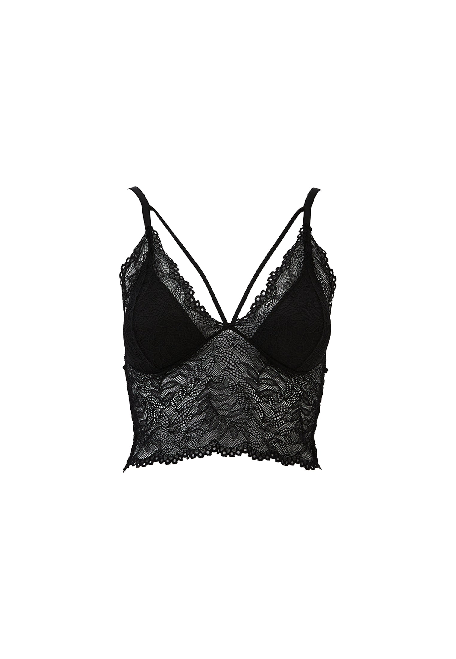 Short Women's Bustier With V Neckline And Piping - BLACK