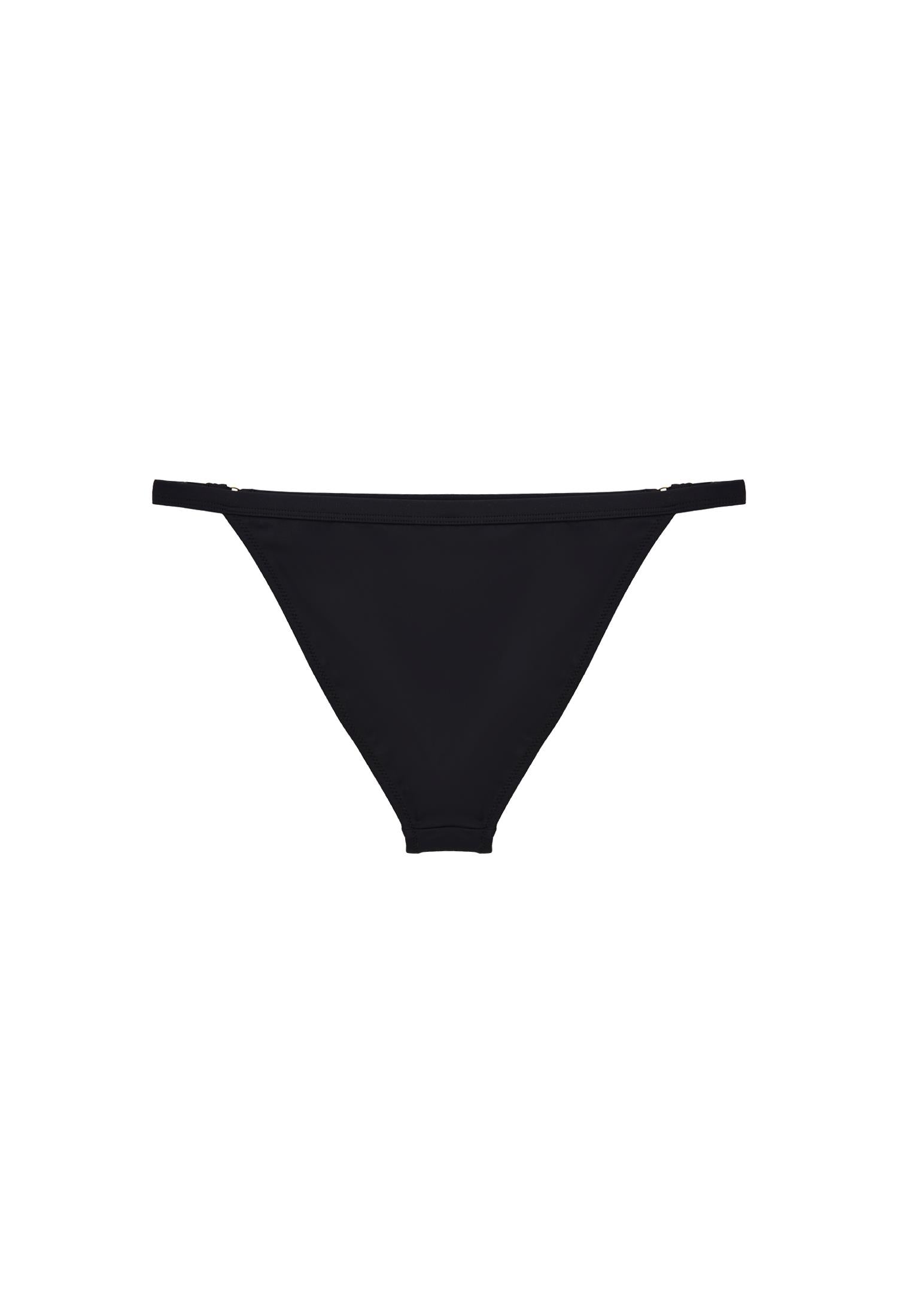 Buckled Low Waist Bikini Bottom - BLACK