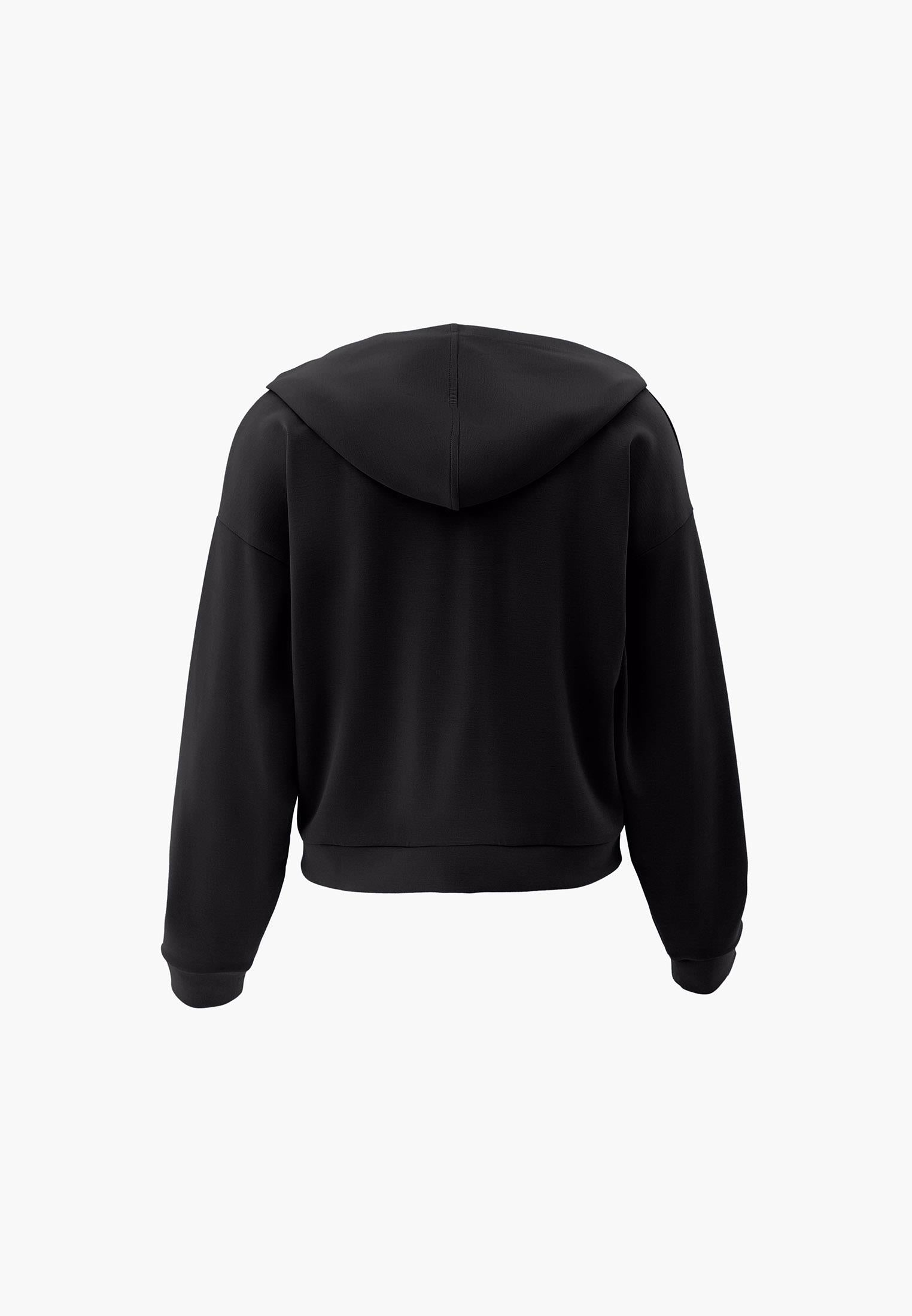 Long Sleeved Sweatshirt With Pocket Detail - BLACK