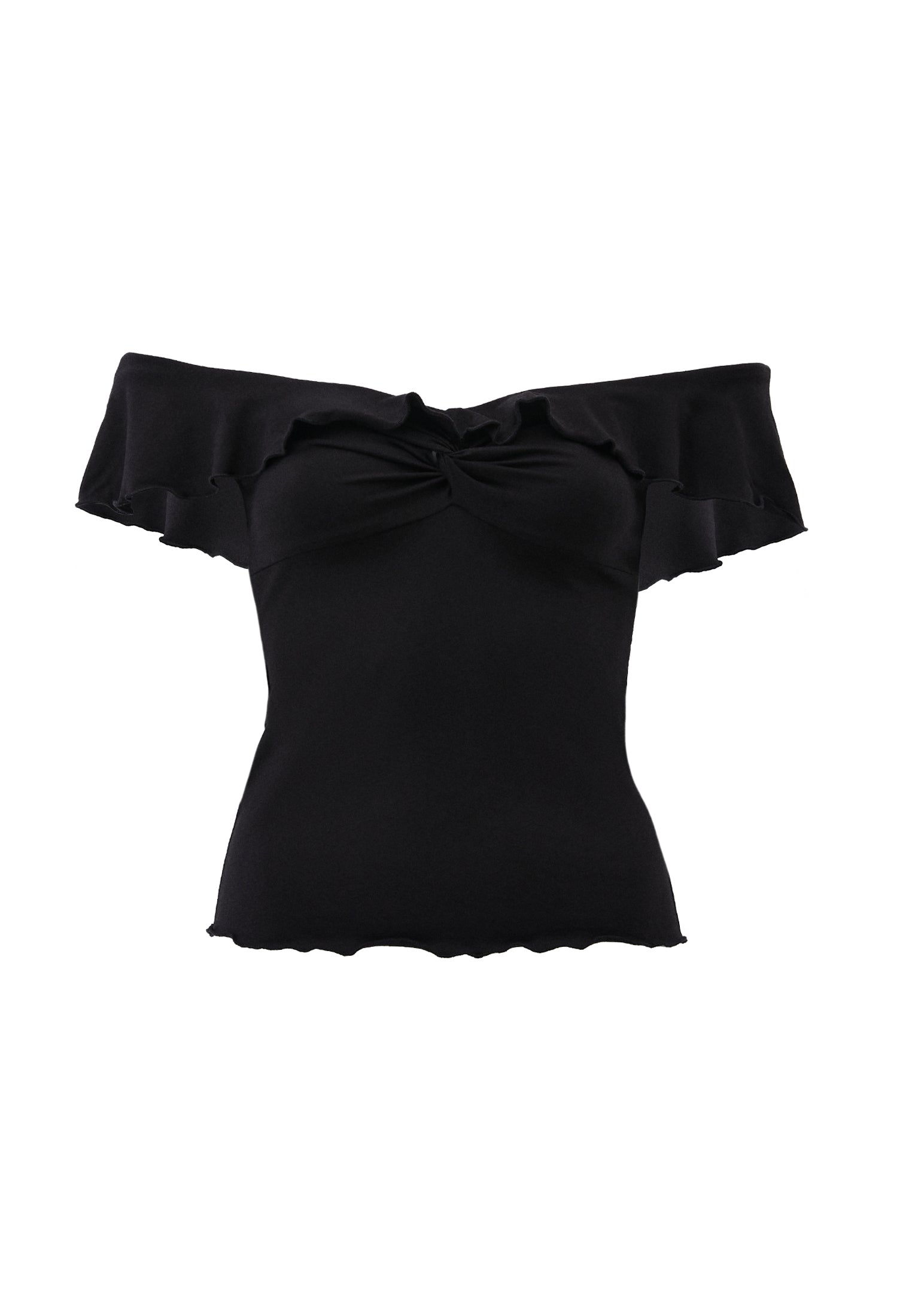 Off Shoulder Modal Blouse - BLACK