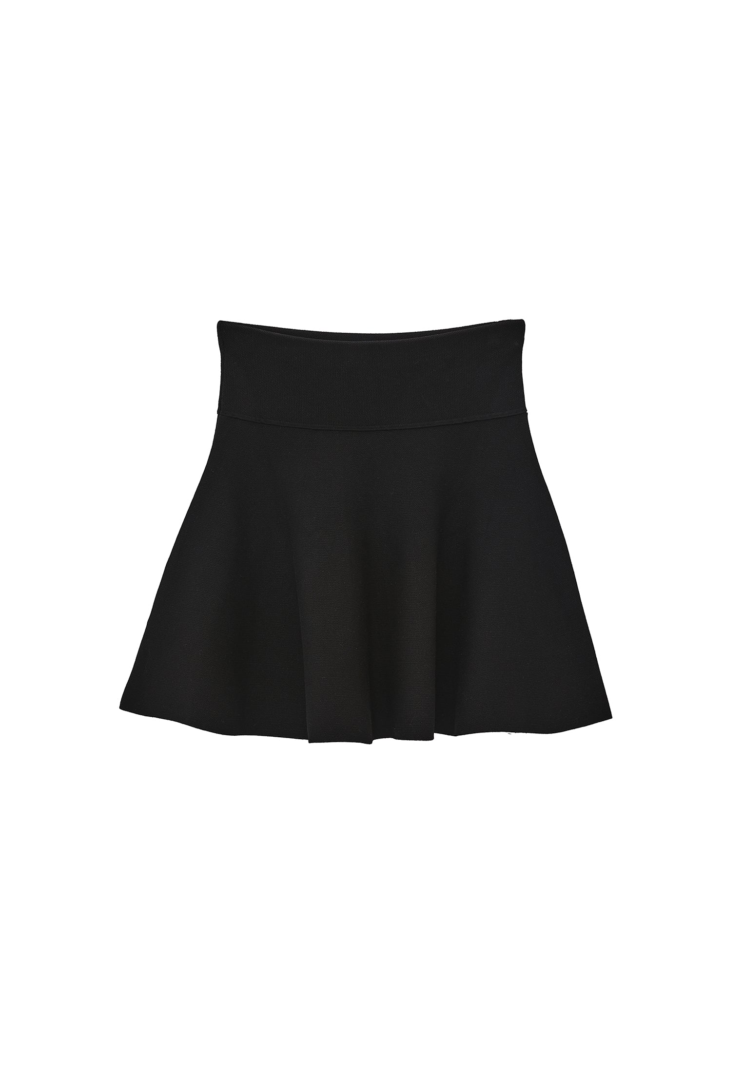 A-Line Short Knit Skirt - BLACK