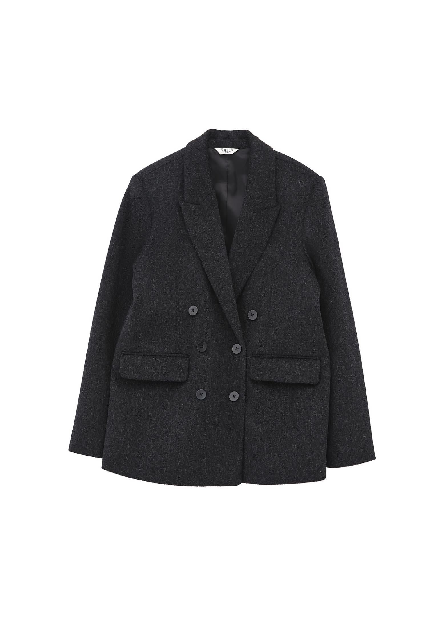 Double Breasted Blazer - BLACK