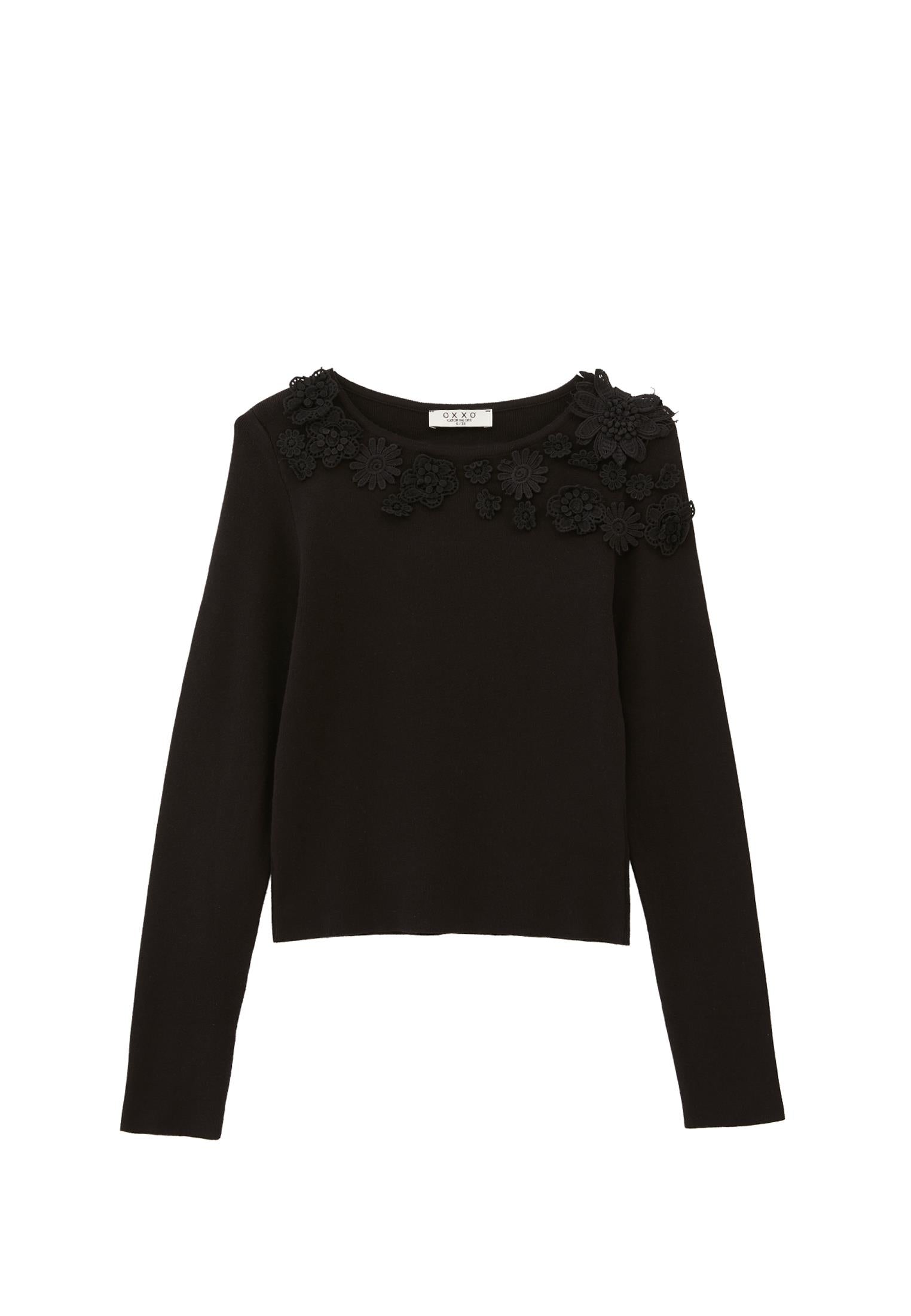 Boat Neck Raglan Sleeve Sweater - BLACK