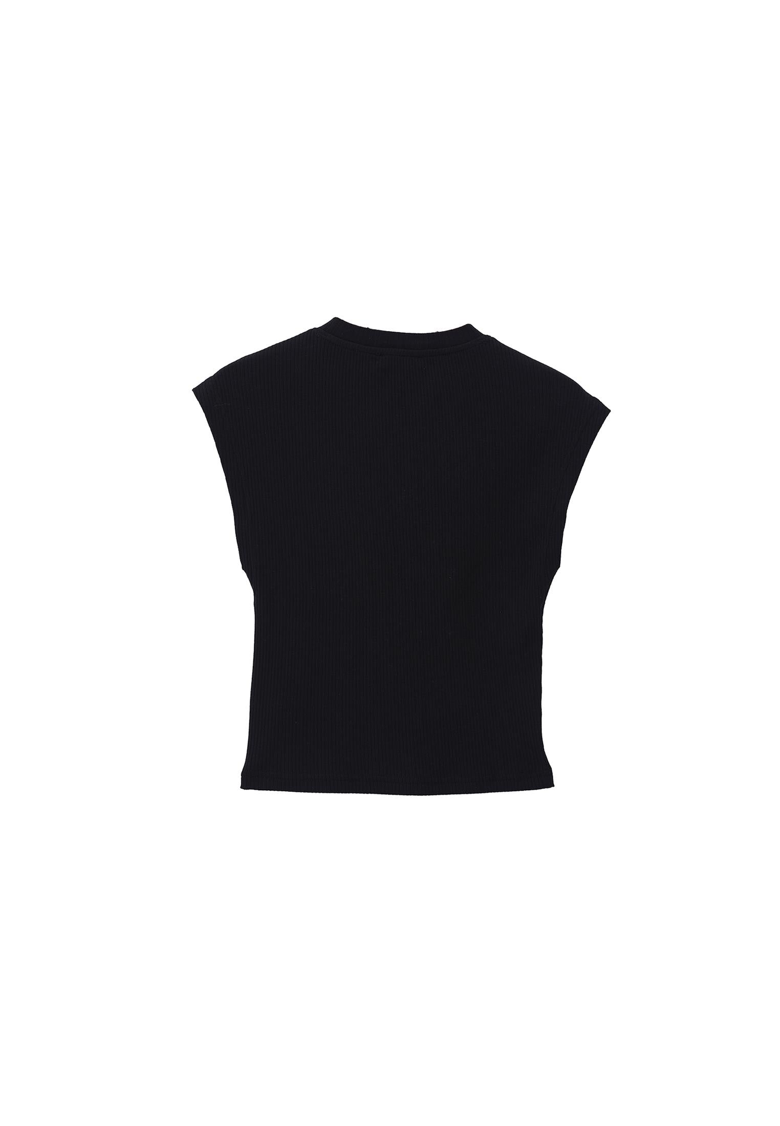 Crew Neck Short Sleeve T-Shirt - BLACK
