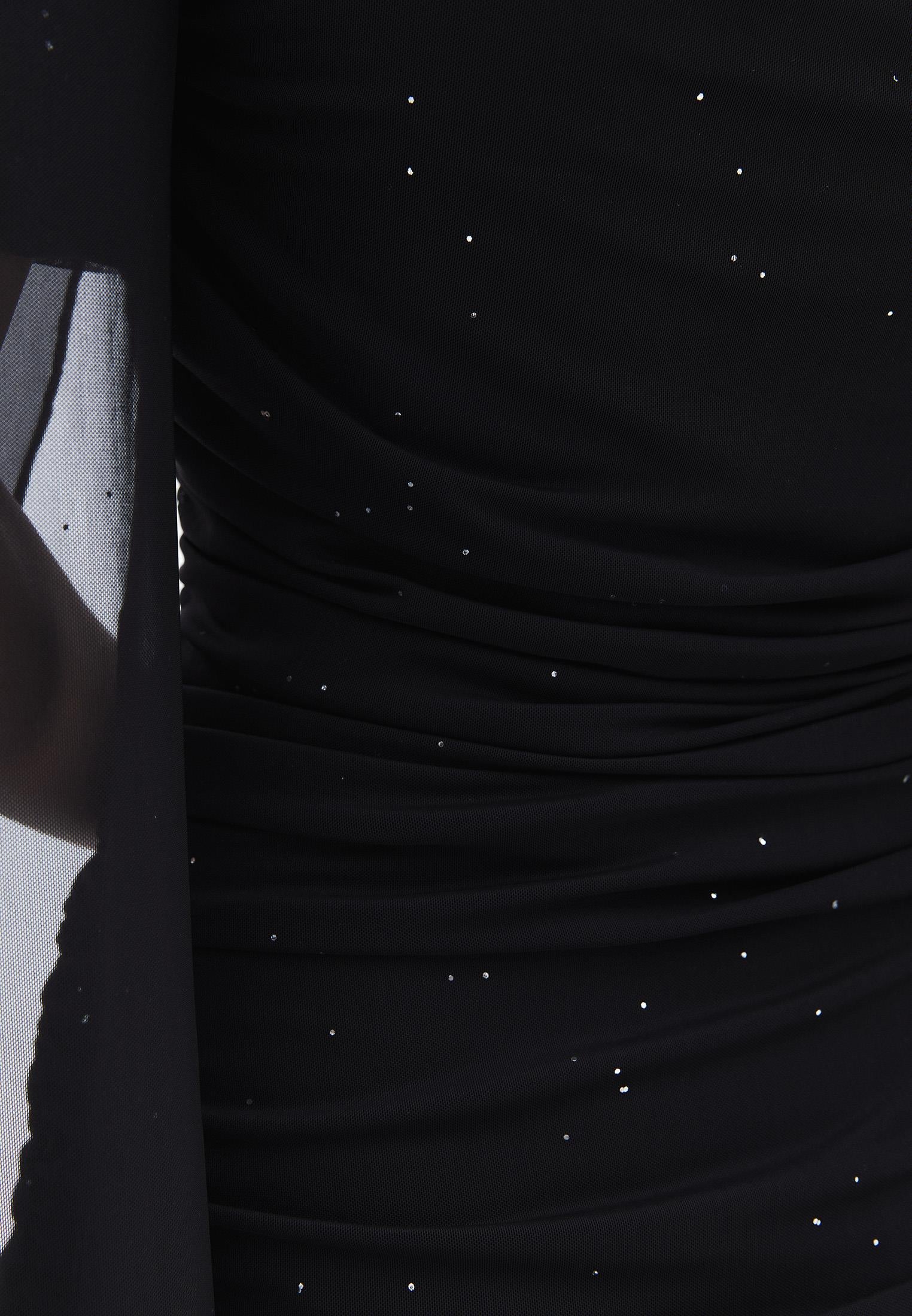 Bodycon Short Off Shoulder Dress - BLACK