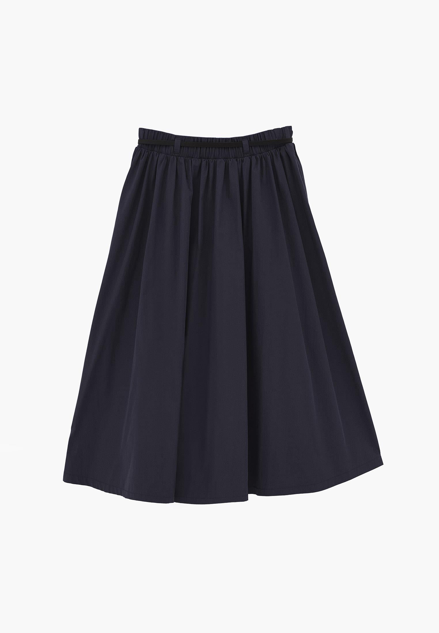 A-Line Long Skirt - BLACK
