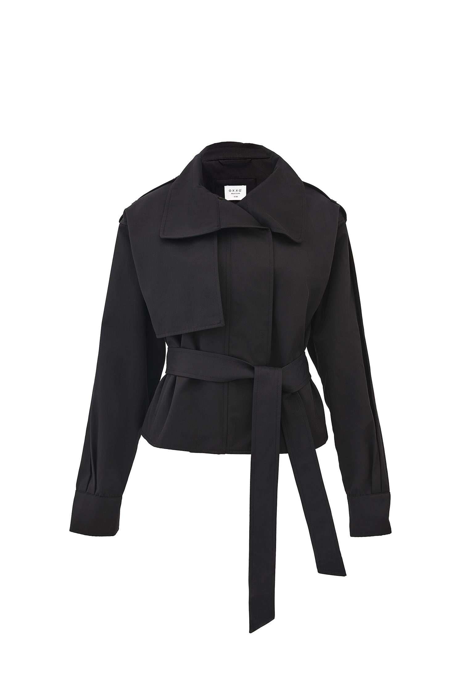 Oversize Cotton Trenchcoat - BLACK