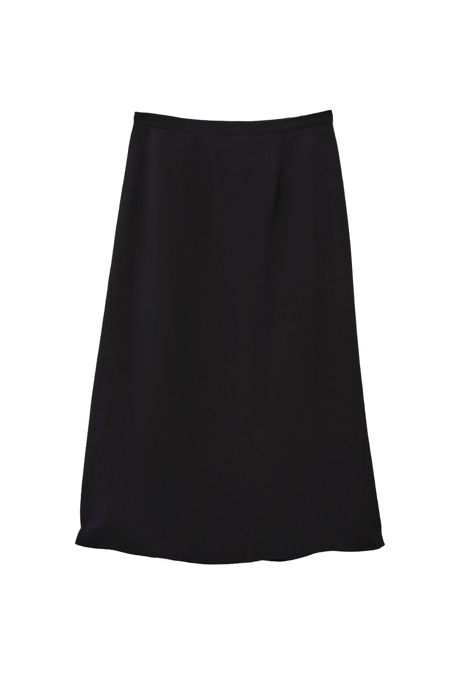 Slit Detailed A-Line Midi High Waist Skirt - BLACK