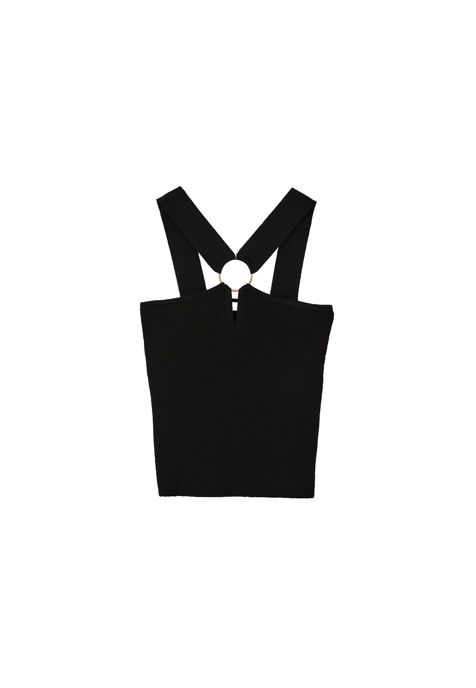 Low Neck Tank Top - BLACK
