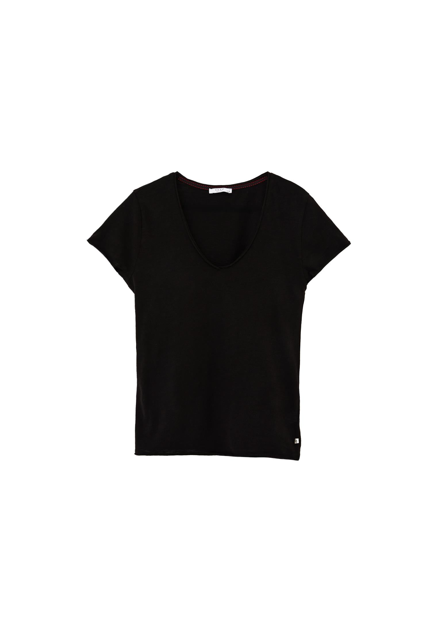 V Neck T-Shirt - BLACK