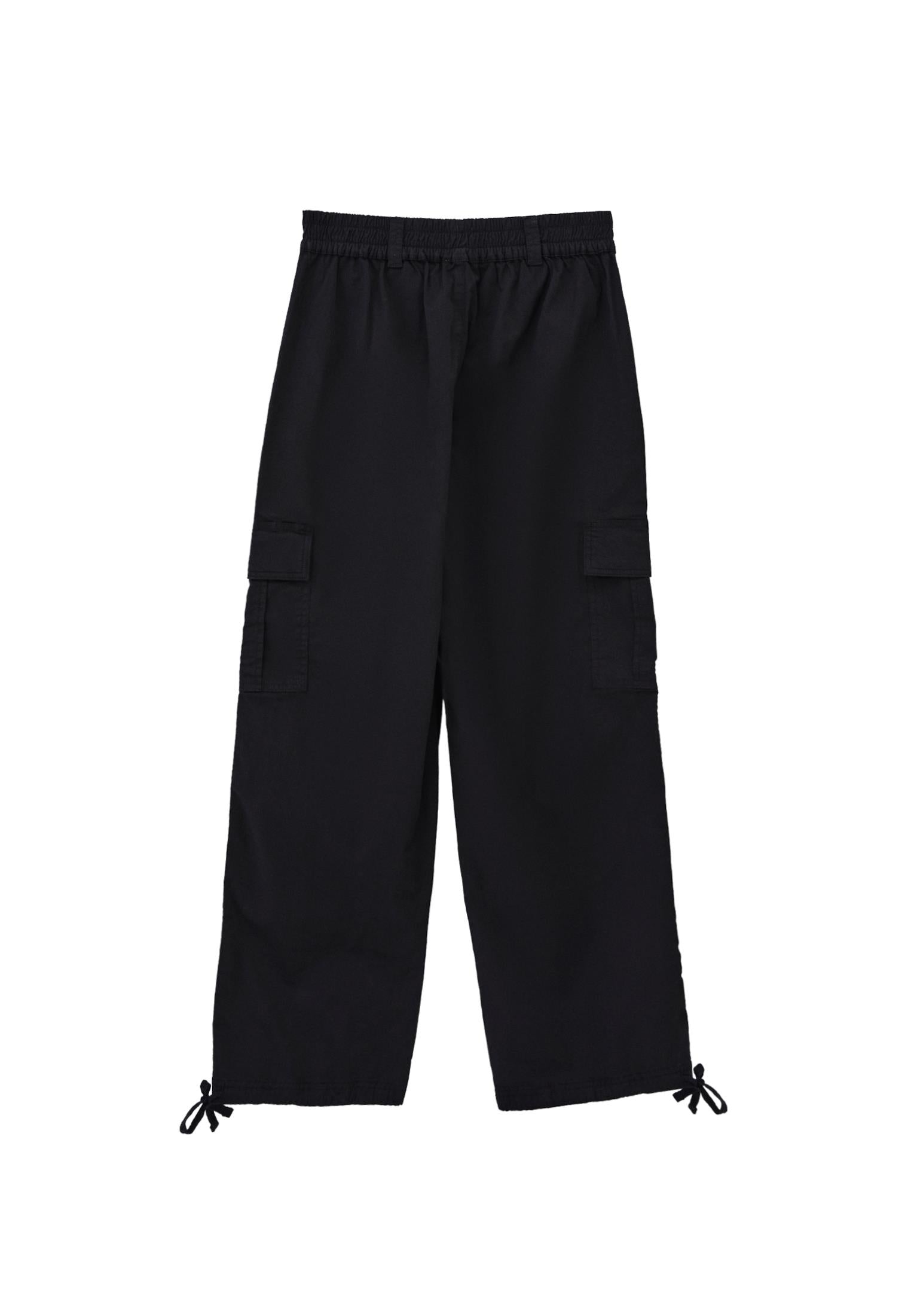 Jogger Pants With Belt Detail - BLACK