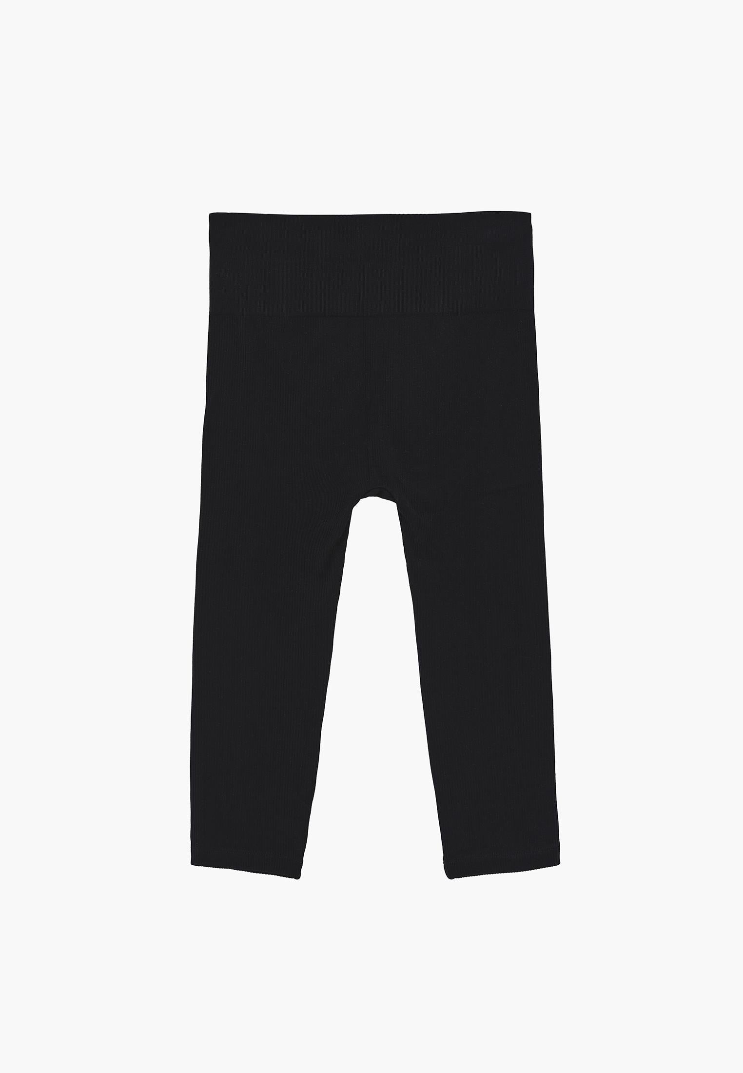 High Waist Capri Leggings - BLACK