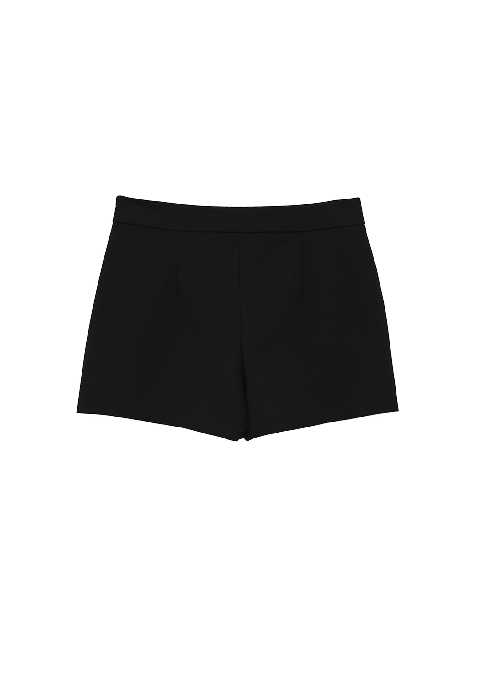 Women Bottom Garment High Waist Wrap Shorts - BLACK