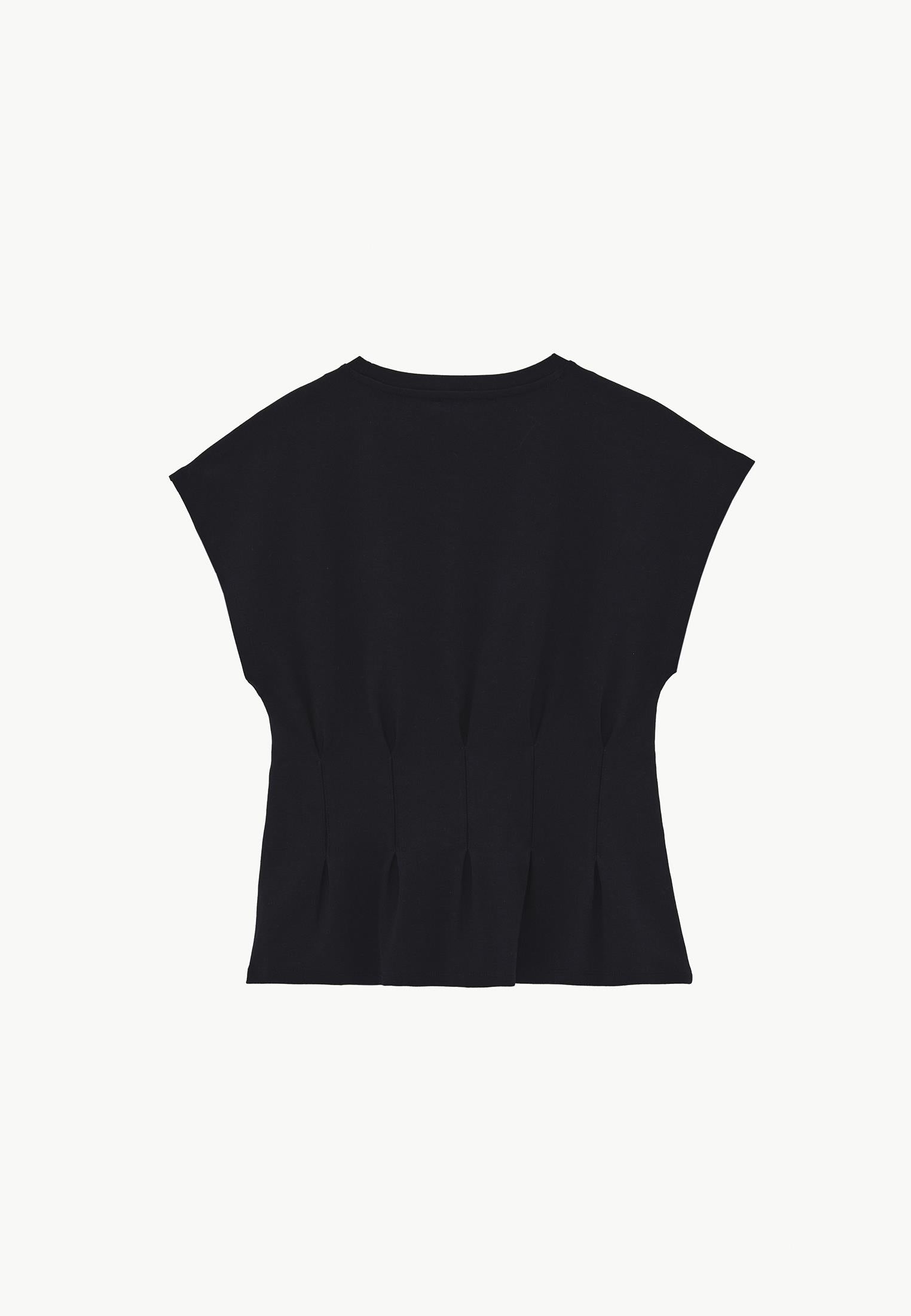 Crew Neck Short Sleeve Standard T-Shirt - BLACK