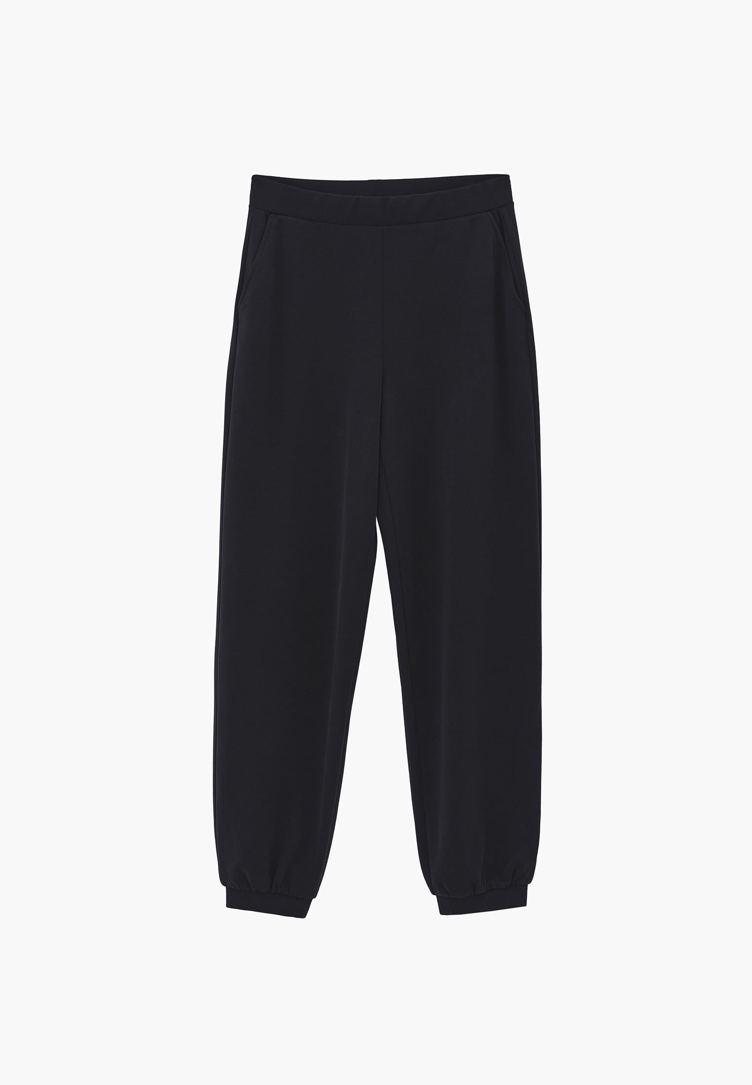 High Waist Jogger Pants - BLACK