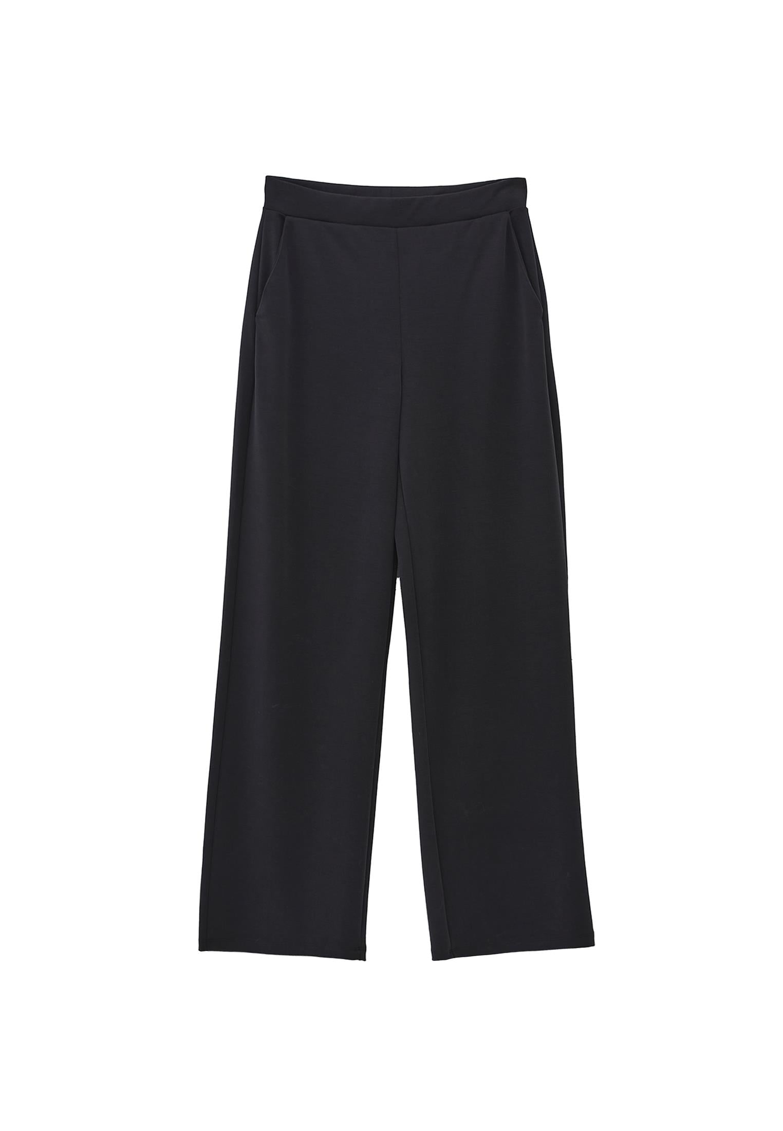 Straight Leg High Waist Sweatpant - BLACK