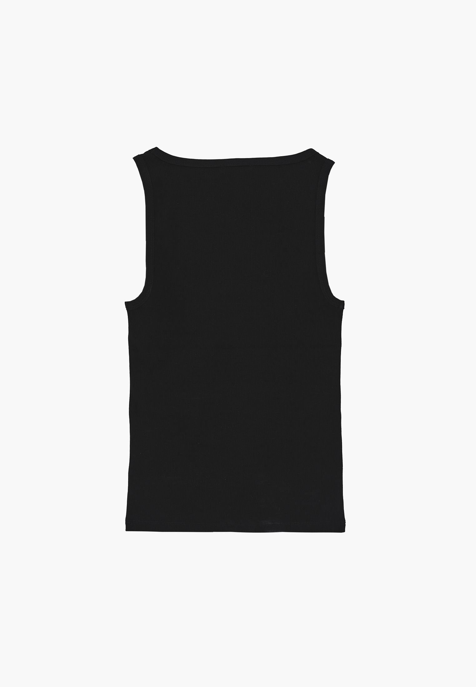 Square Neck Sleeveless Women's Tank Top - BLACK