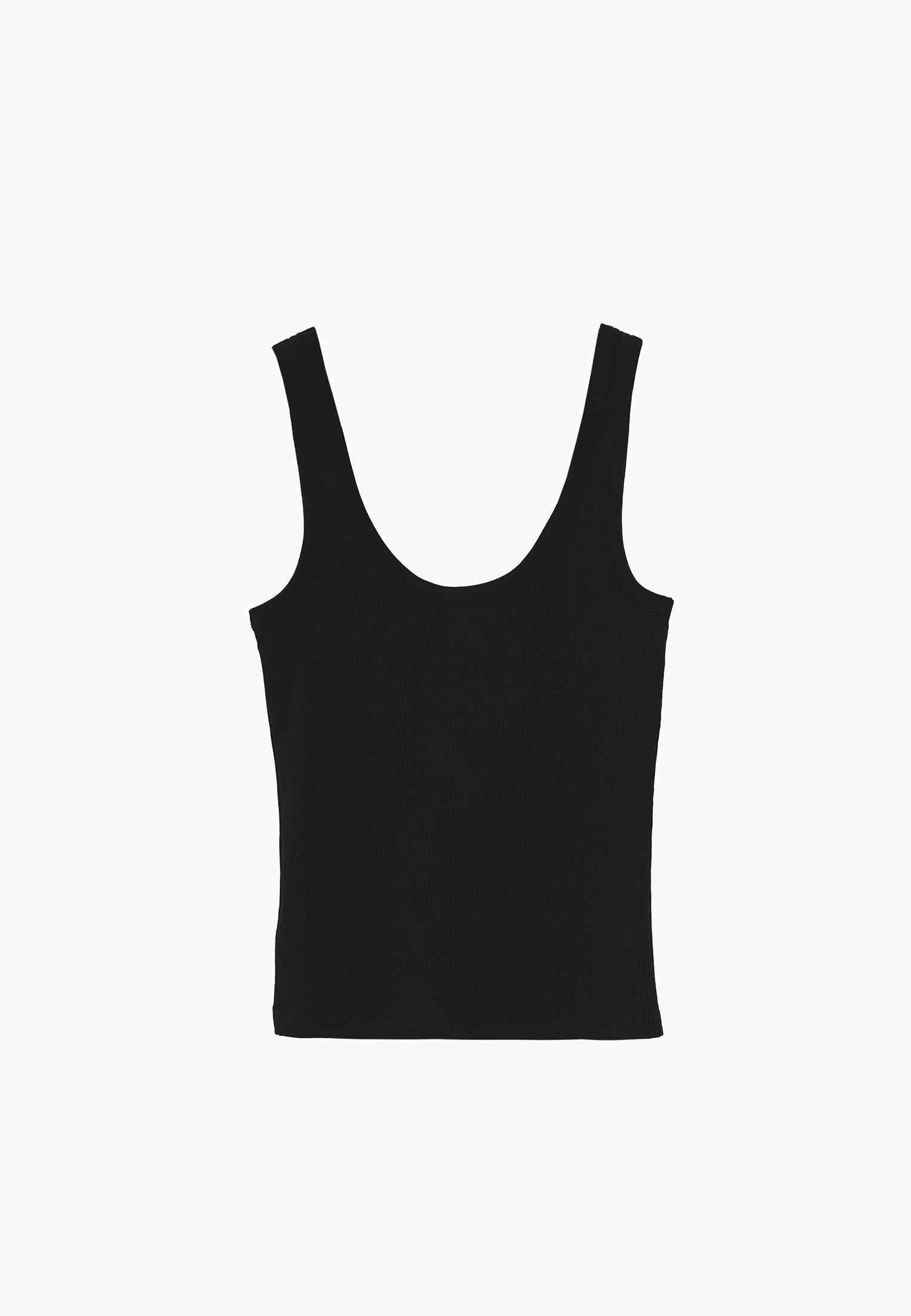 U Neck Tank Top - BLACK