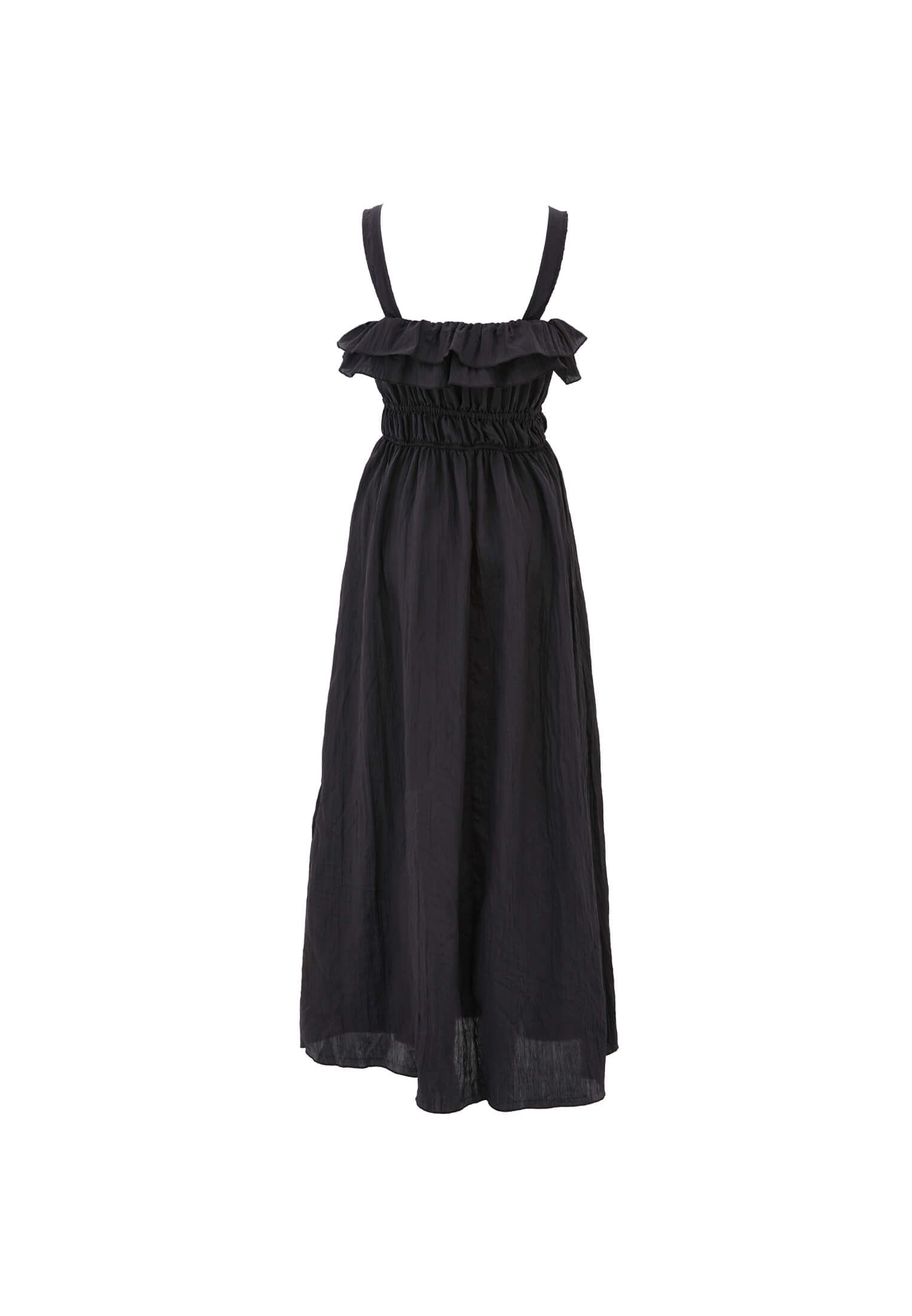 Wrinkled Look Dress - BLACK
