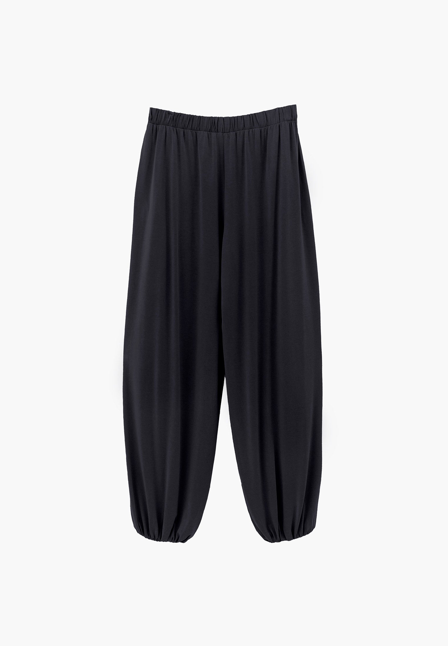 Balloon Form High Waist Jogger Pants - BLACK