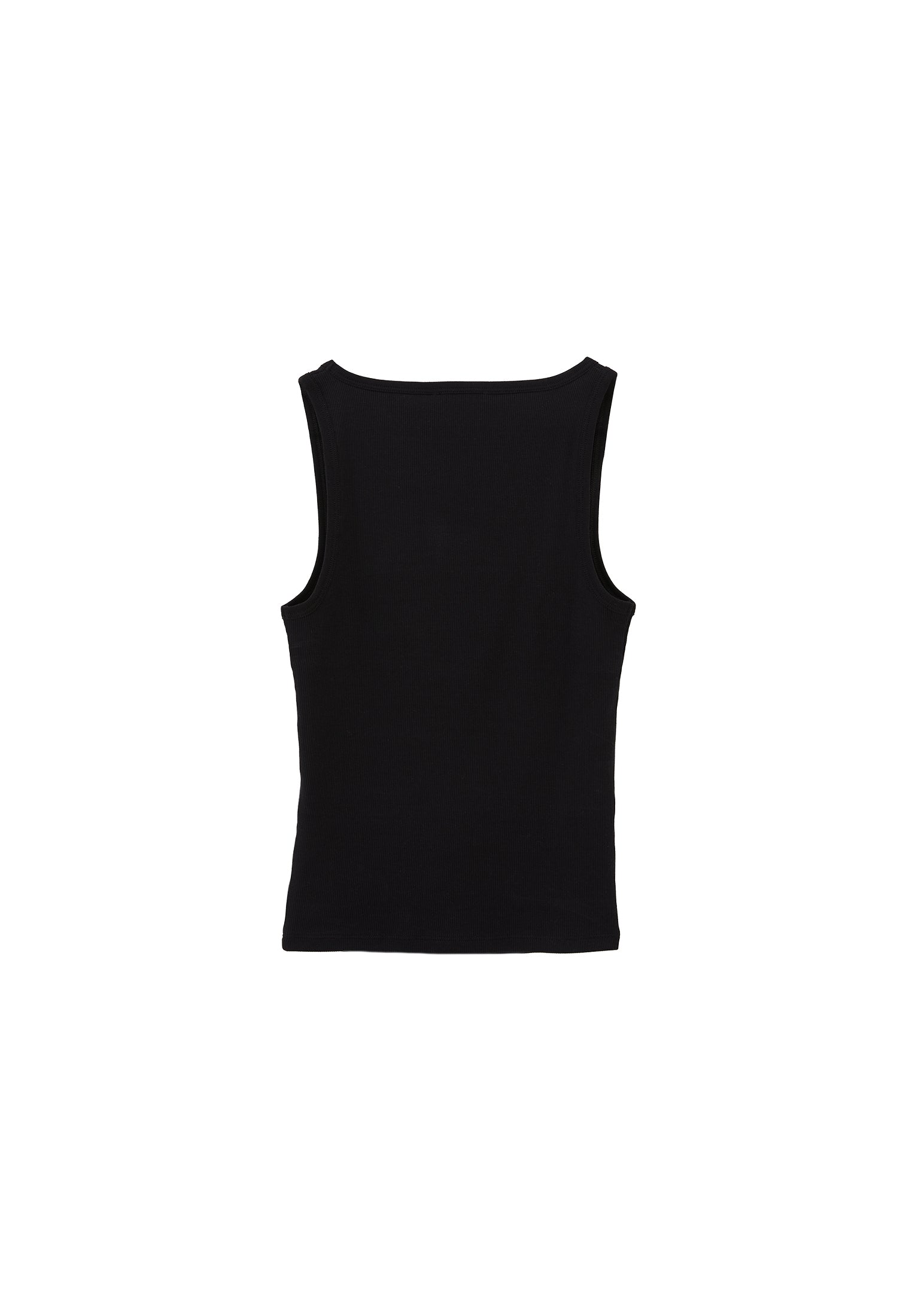 Square Neck Sleeveless Top - BLACK