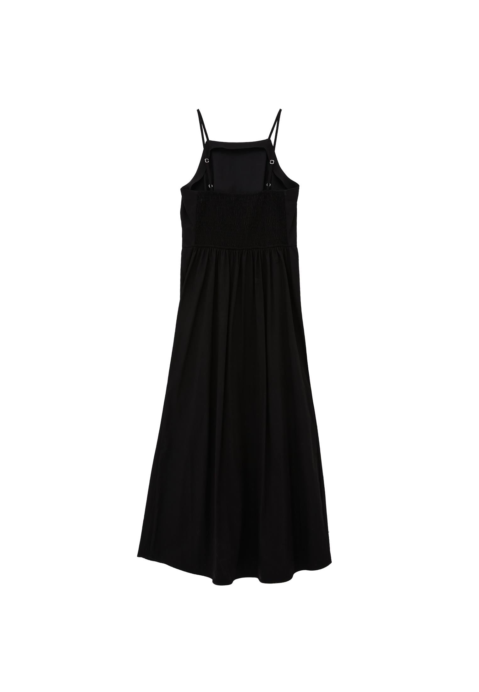 Strappy Halter Neck Long Dress - BLACK