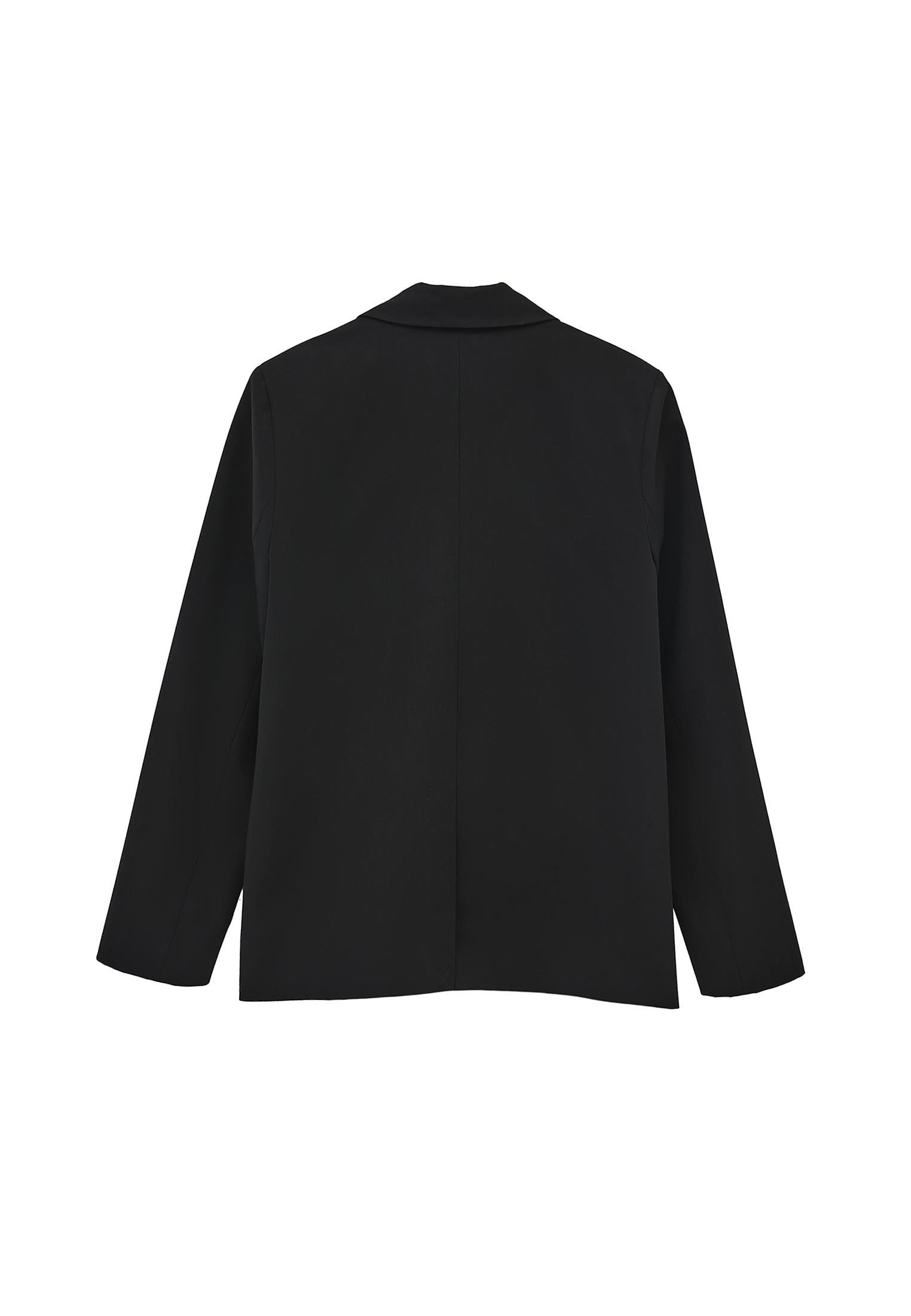 Oversize Blazer With Button Details - BLACK