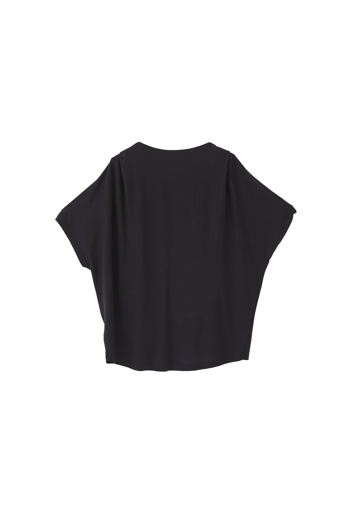 Boat Neck Batwing Sleeve Oversize Tunic T-Shirt - BLACK