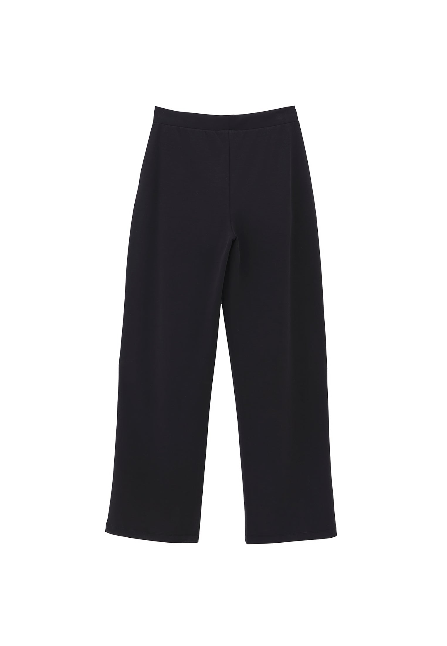 High Waist Standard Straight Leg Pants - BLACK
