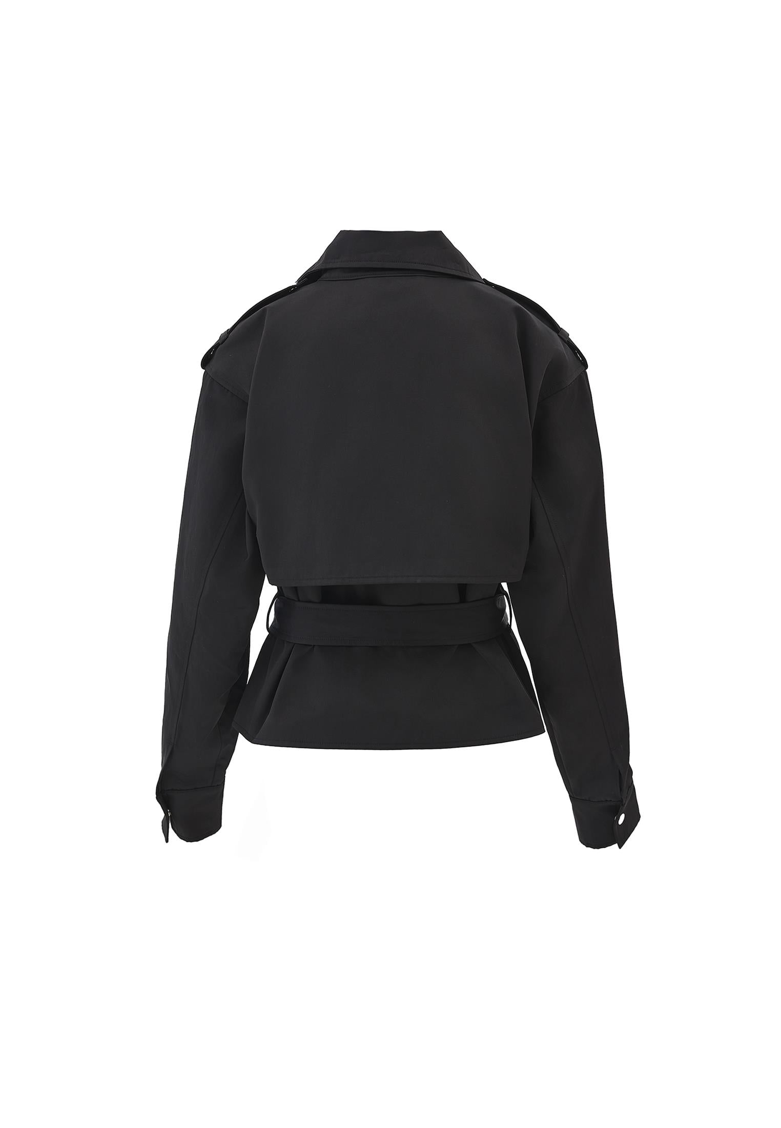 Oversize Cotton Trenchcoat - BLACK