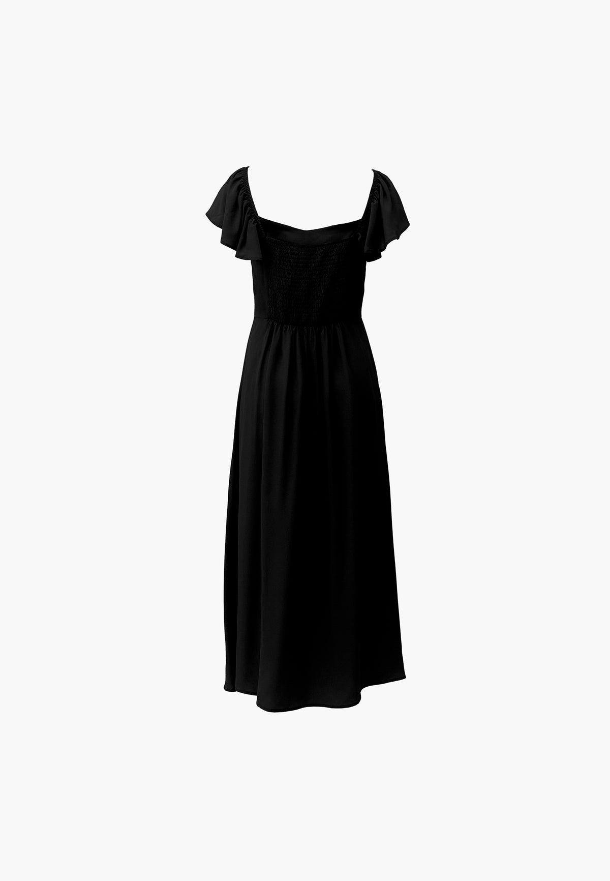 Sweetheart Neckline Midi Dress - BLACK