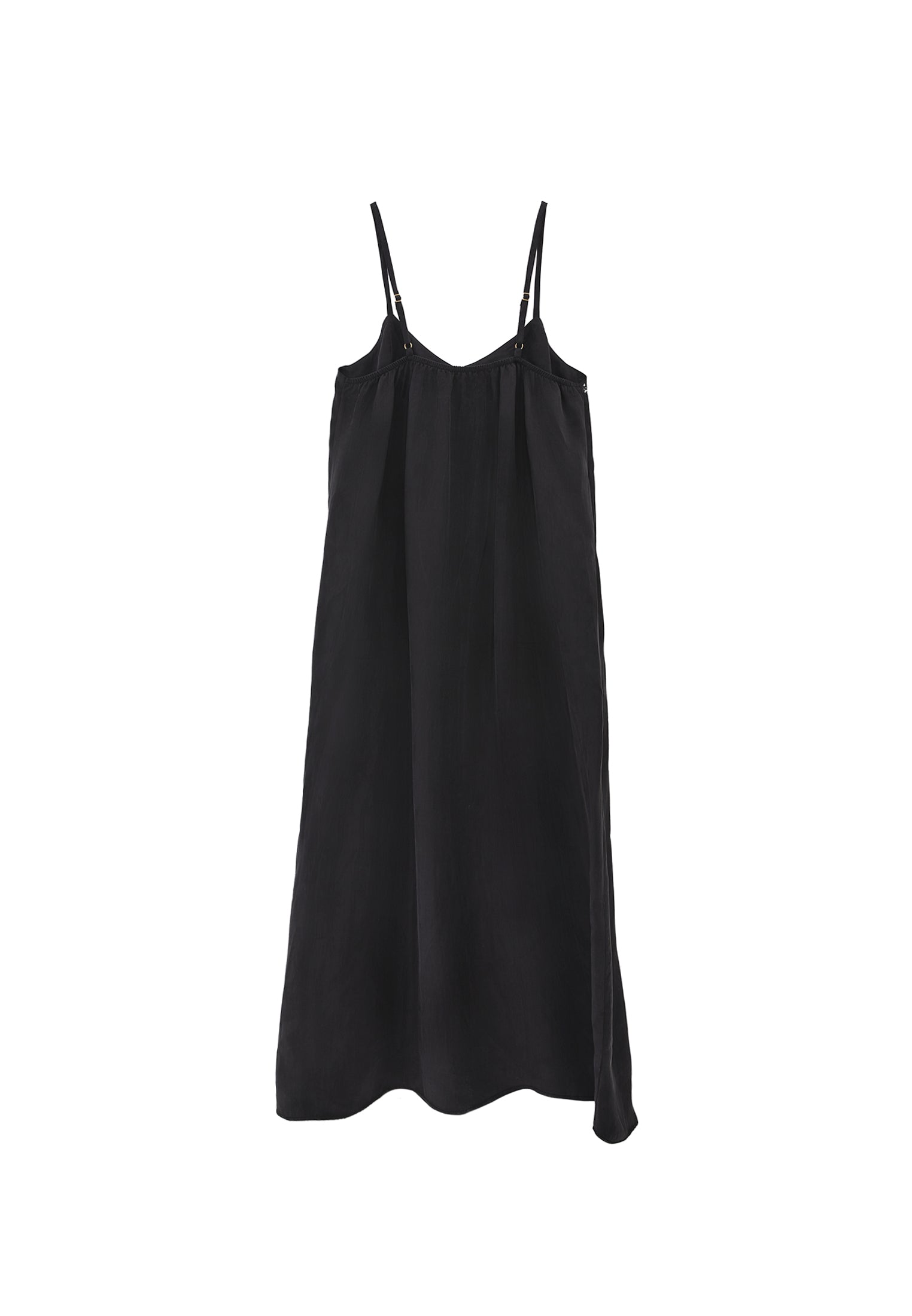 V Neck Strappy Dress - BLACK