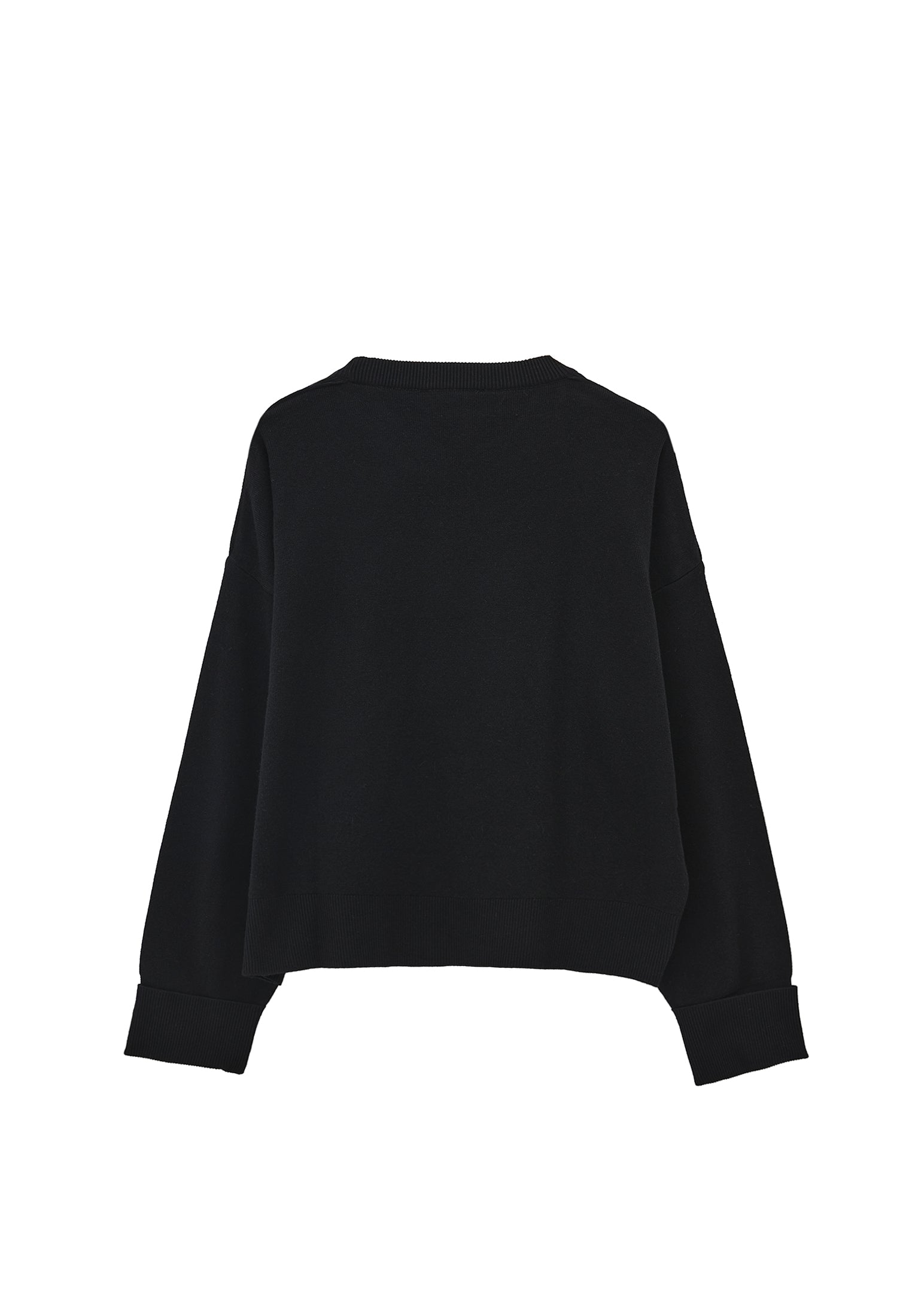 Viscose Sweater With Round Neck - BLACK