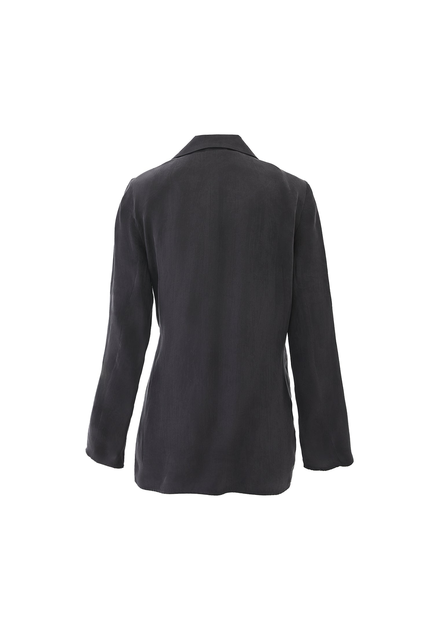 Double-Breasted Lyocell Blazer - BLACK