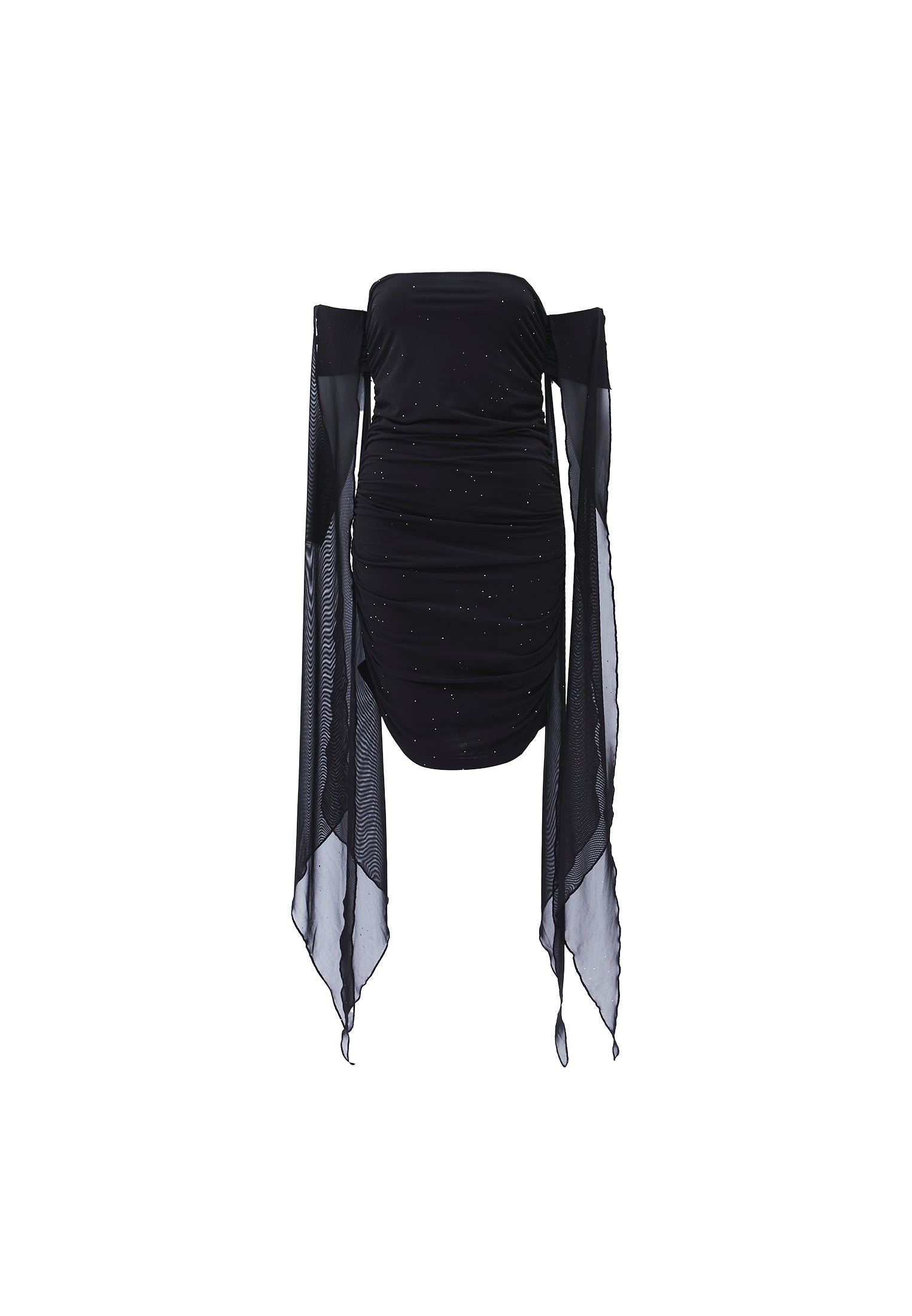 Bodycon Short Off Shoulder Dress - BLACK