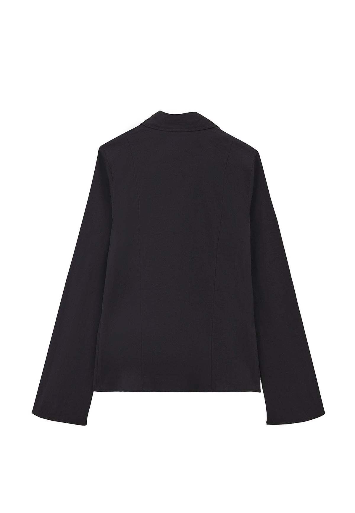 Long Sleeved Slim Shirt - BLACK