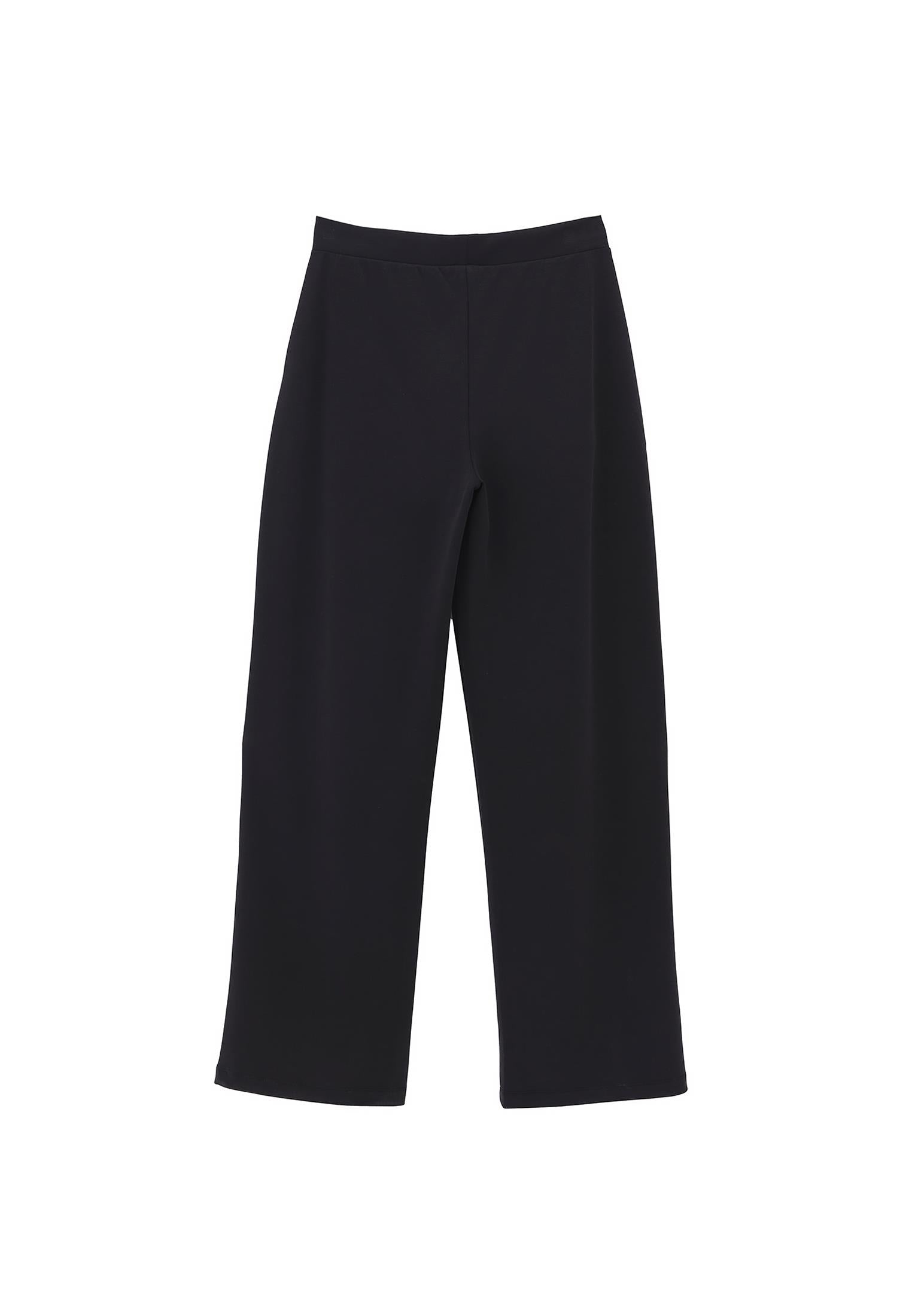High Waist Standard Straight Leg Pants - BLACK