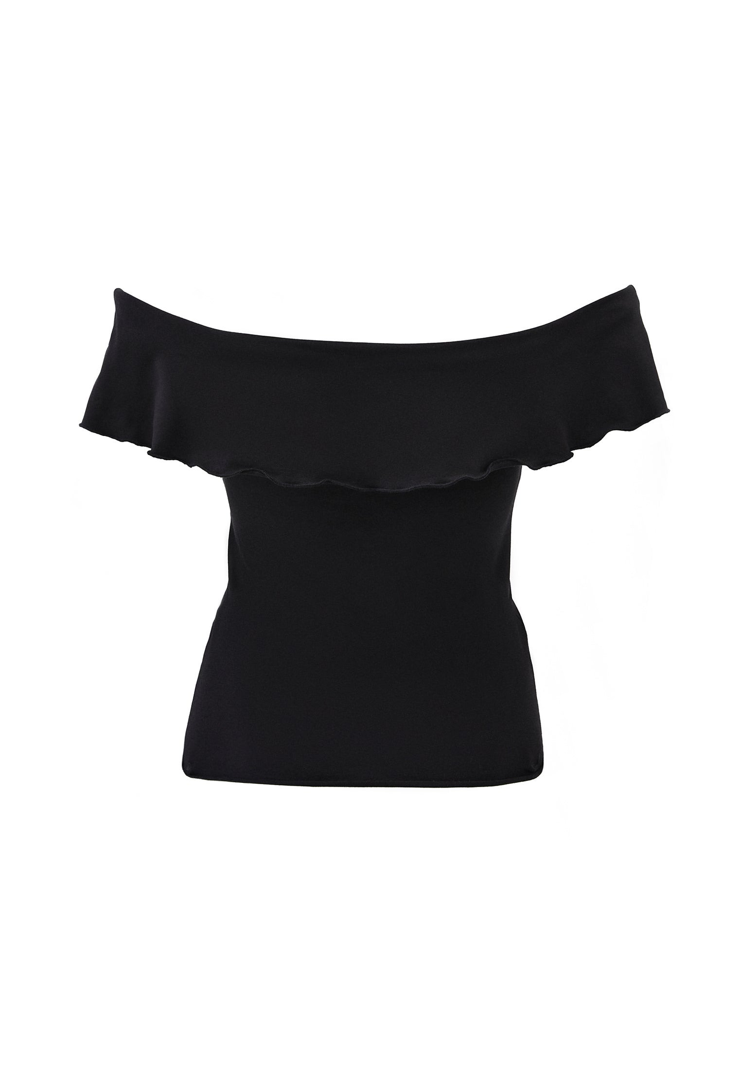 Off Shoulder Modal Blouse - BLACK