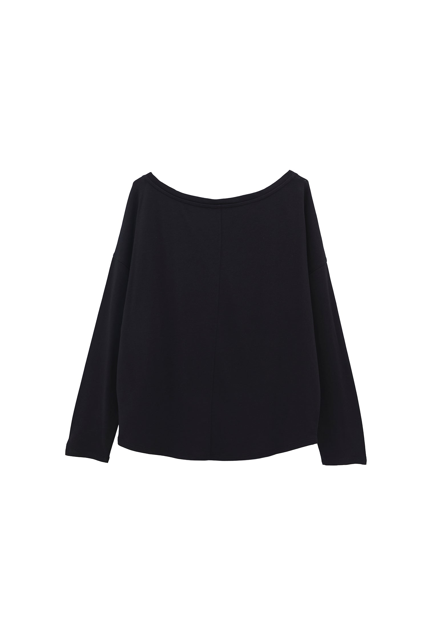 Boat Neck Knit Sweater - BLACK