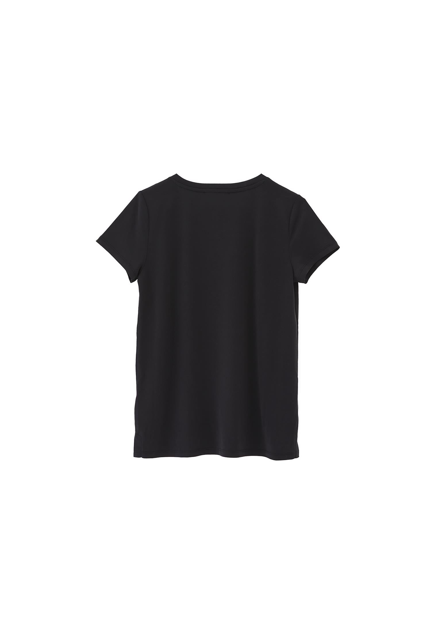 V Neck Loose Fit T-Shirt - BLACK