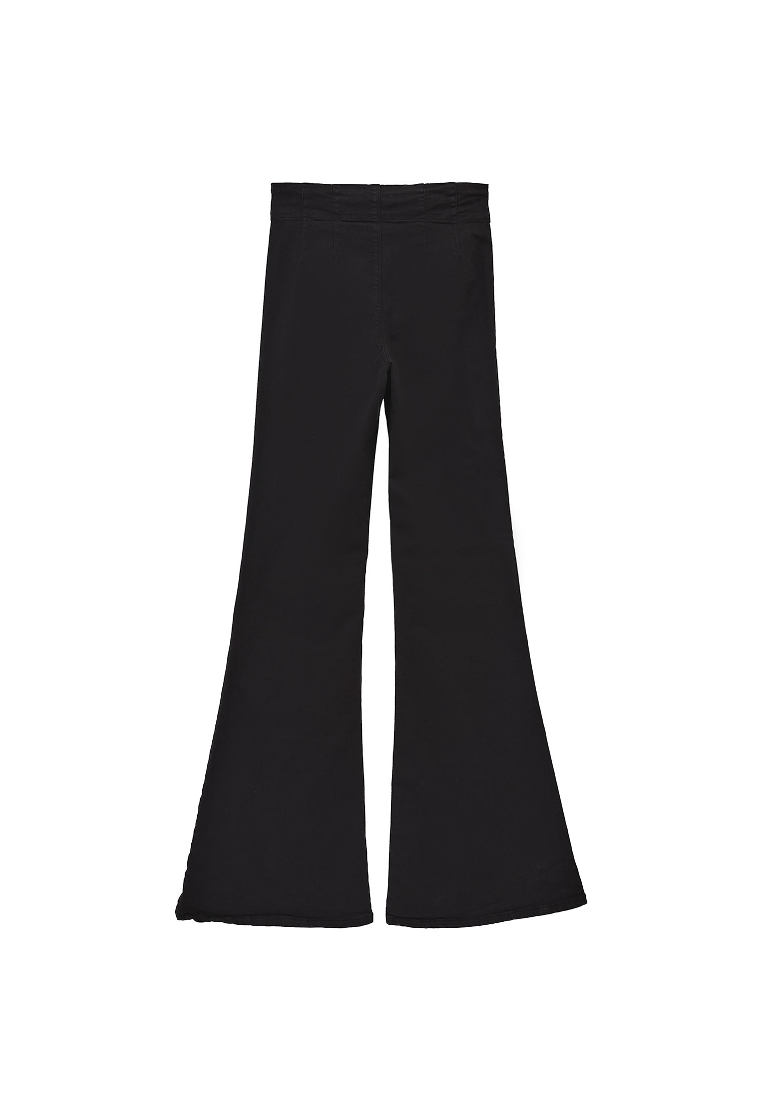 Long Slit Spanish Flared Pants - BLACK