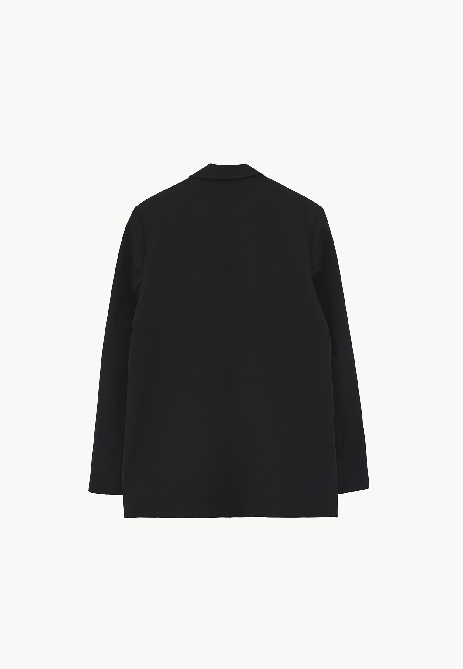 Boyfriend Fit Blazer Jacket - BLACK