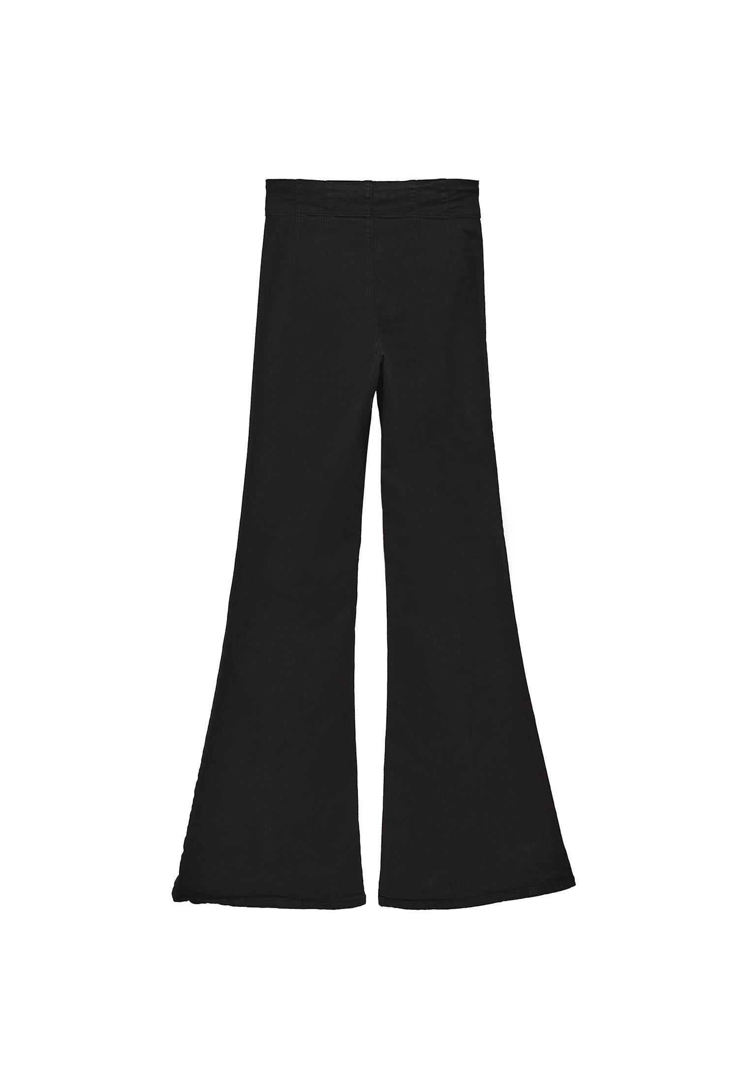 Standard Length Ultra High Waist Flared Pants - BLACK