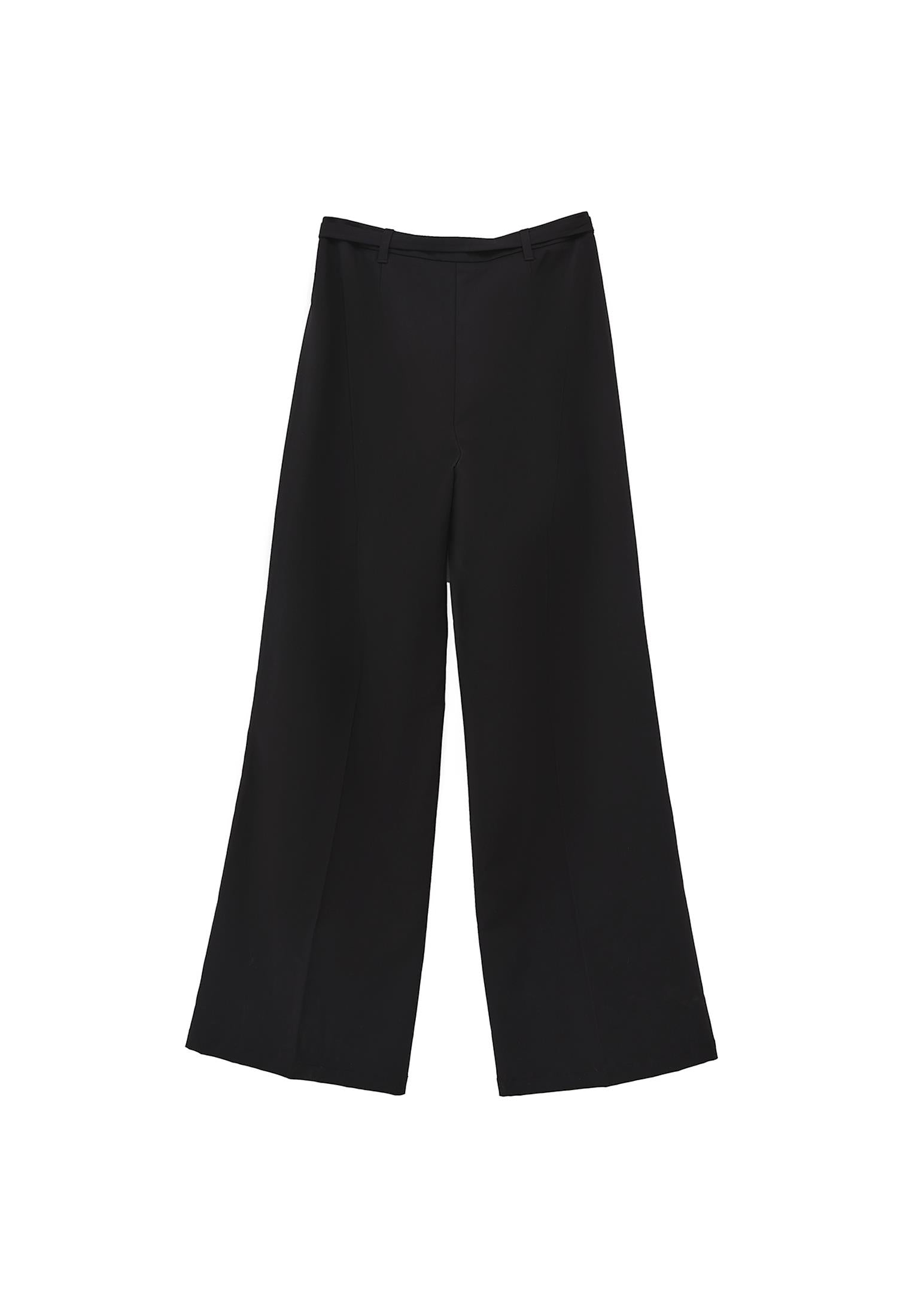 High Waist Wide Leg Pants - BLACK